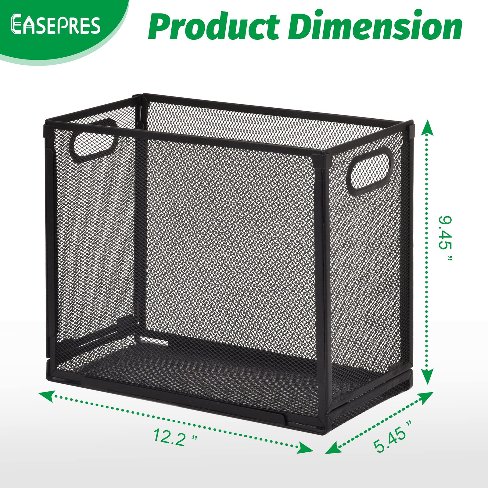 EASEPRES Desk Hanging File Organizer with 5 Folders, Mesh Metal Letter-Size D…