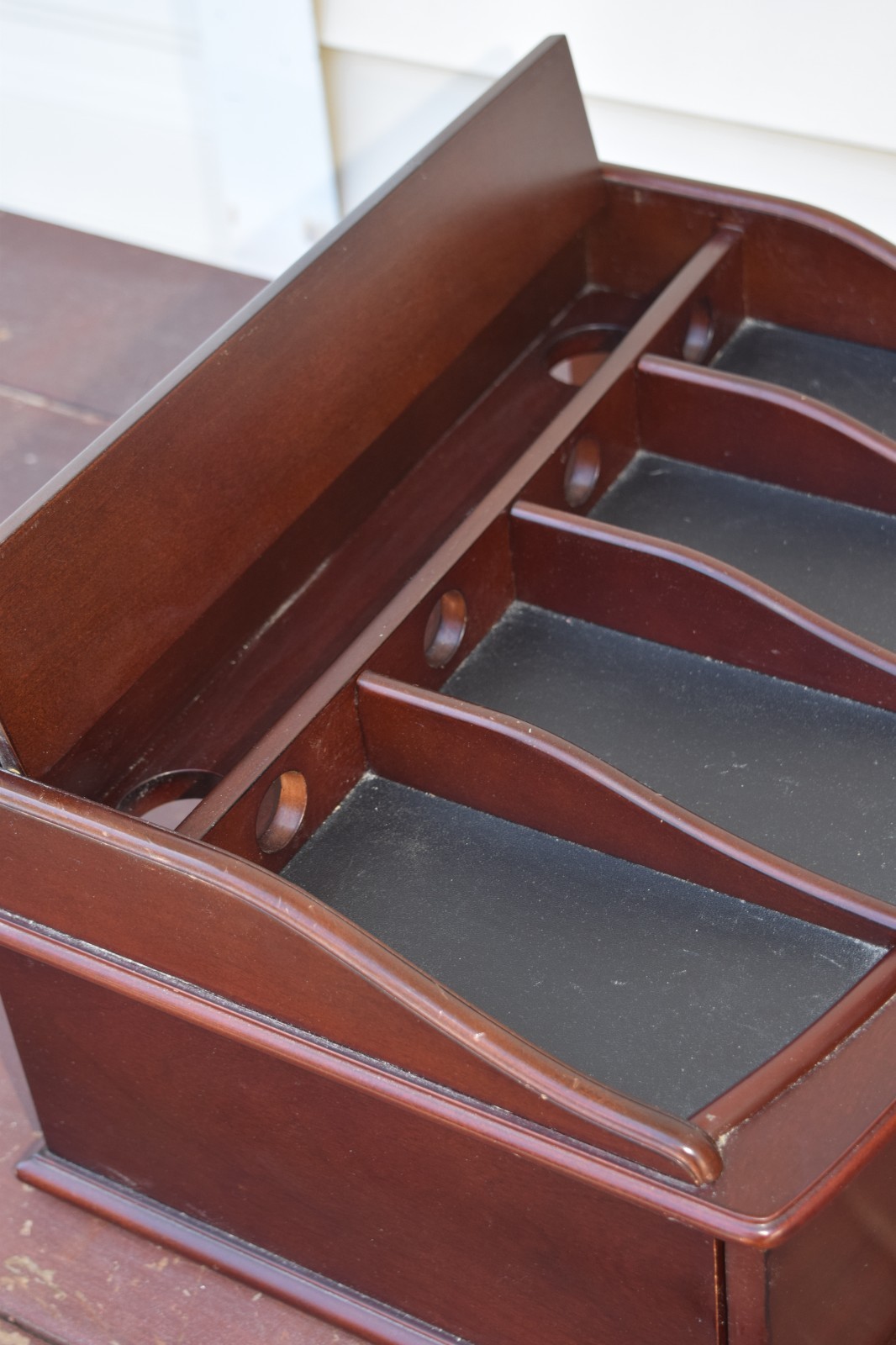 Bombay Company Desk Organizer Charging Station Mail Sorter Drawer Wood