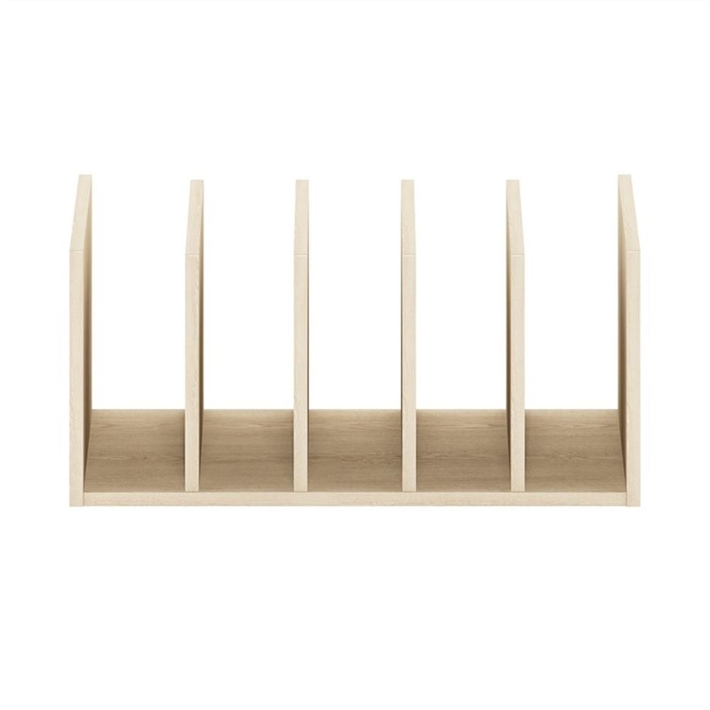 Pemberly Row Office Supplies Desktop Bookshelf Storage in Bauhaus Oak