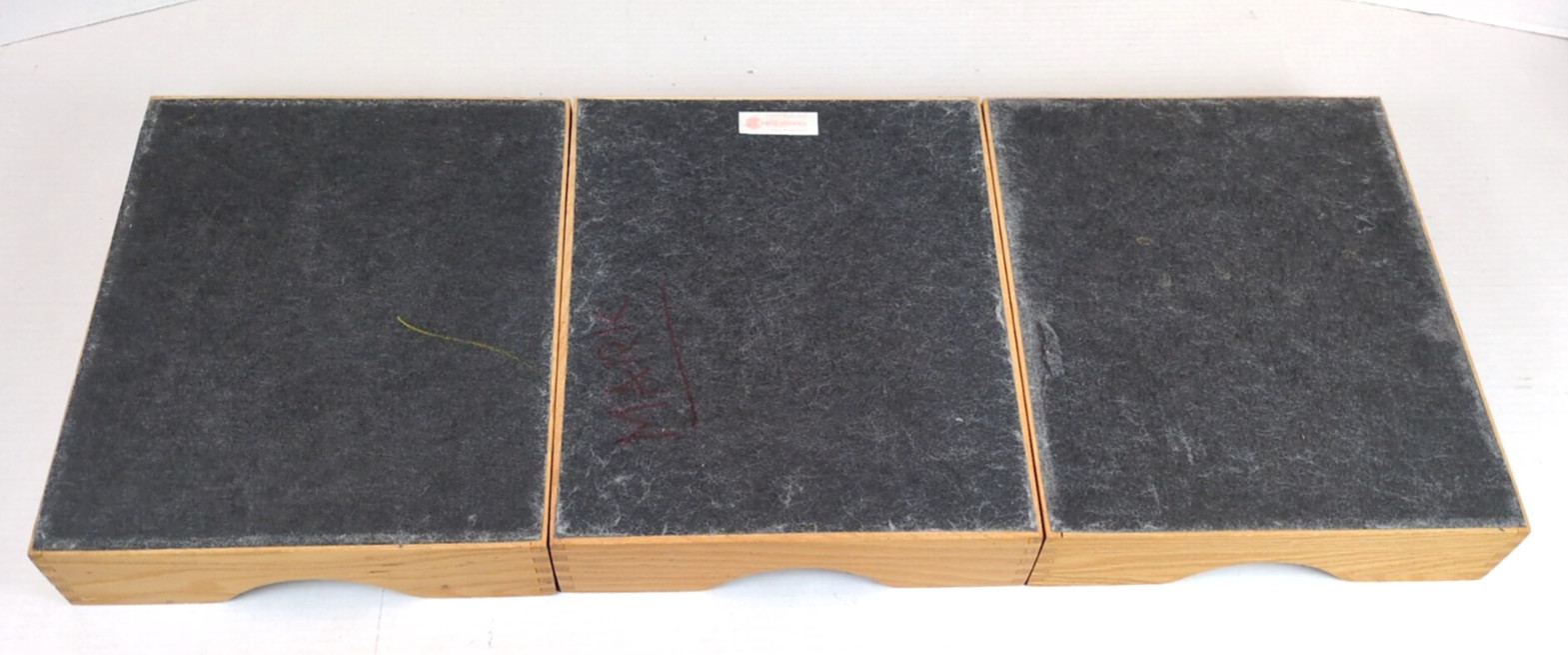 3 Vintage Hedberg 721 Letter Size Wood Desk Trays Dovetail Joints
