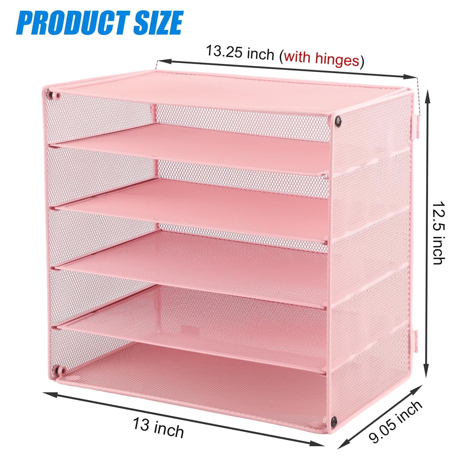 5 Slot Mesh Desk Organizer Tray, File Paper Letter Folder Holder Desktop Pape…