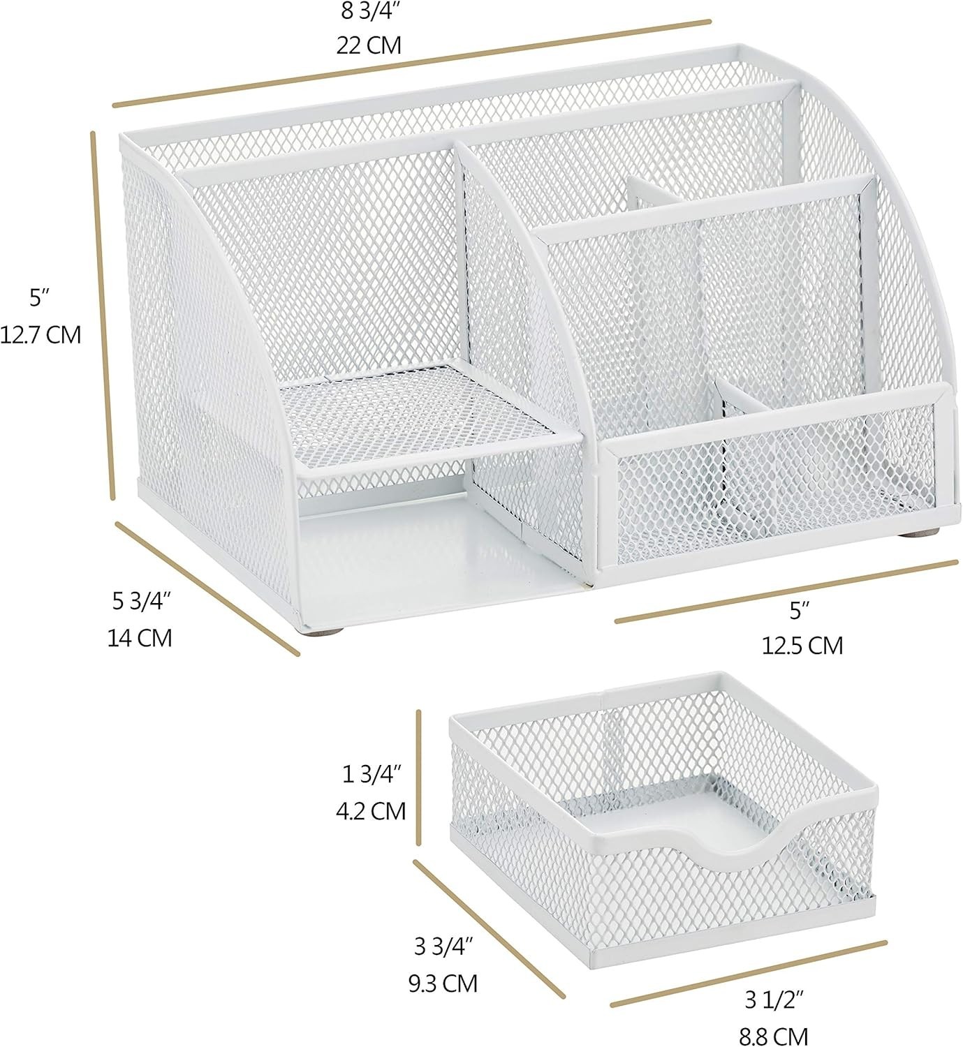 Stylish White Powder Coated Desk Organizer – Perfect for School or Office