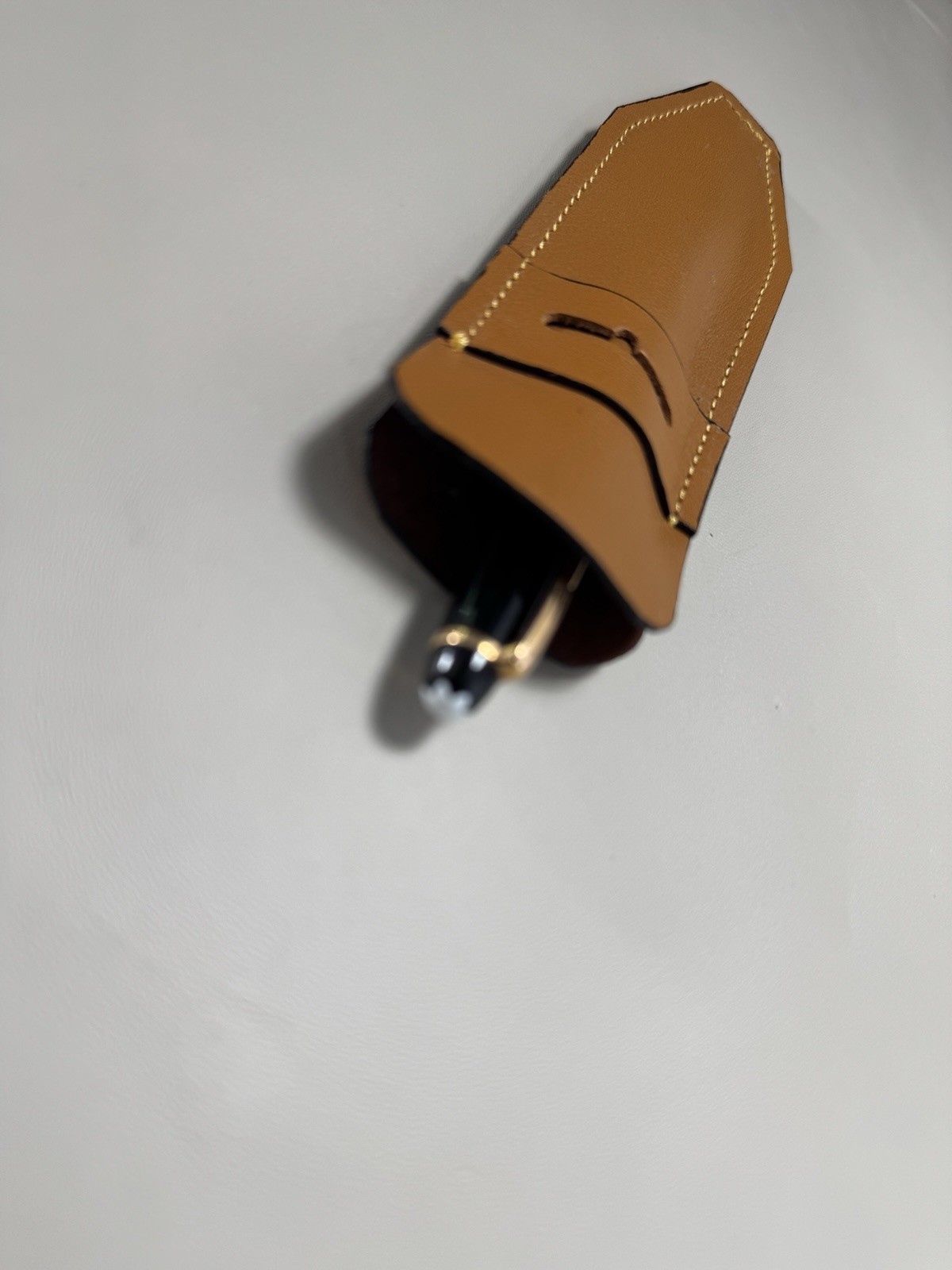 Light Brown penny loafers Single Pen Cases Sleeve Holder Pouch .