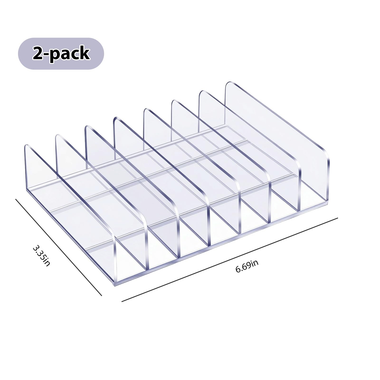 2 Pcs Acrylic File Organizer,7 Slots Desktop File Sorter Organizer,Paper Orga…