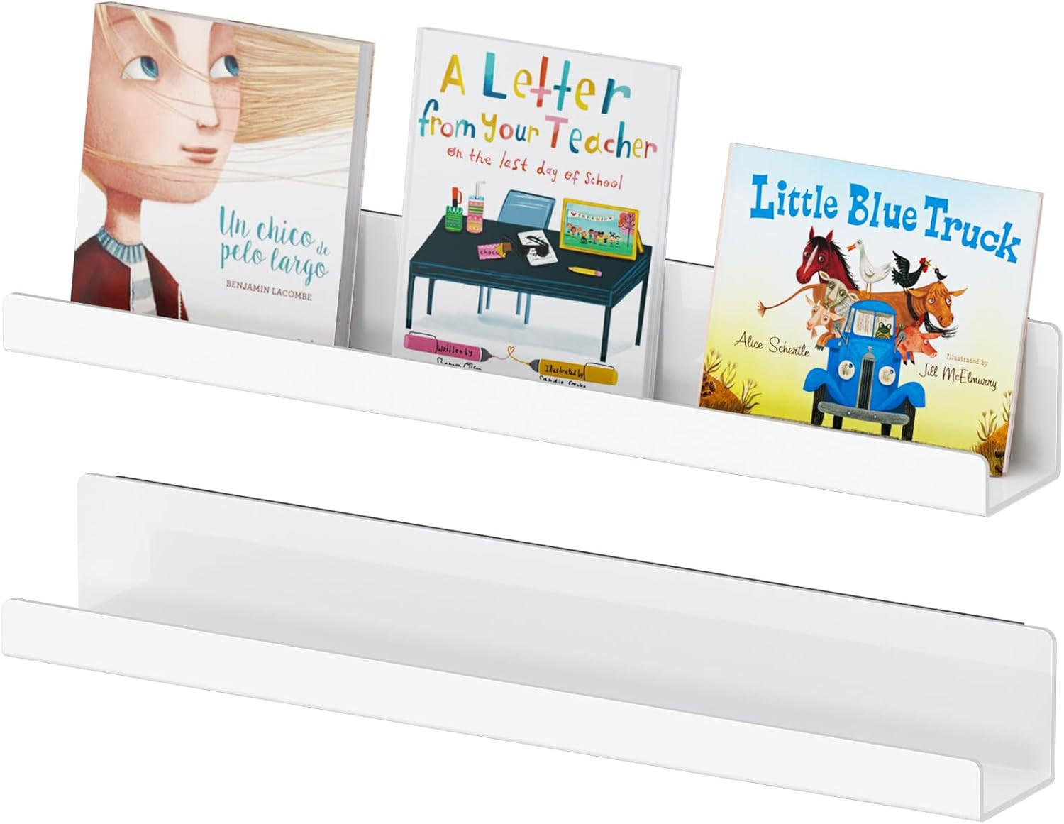 Magnetic Book Shelf for Whiteboard, Reusable Acrylic Book Display Shelf with Str