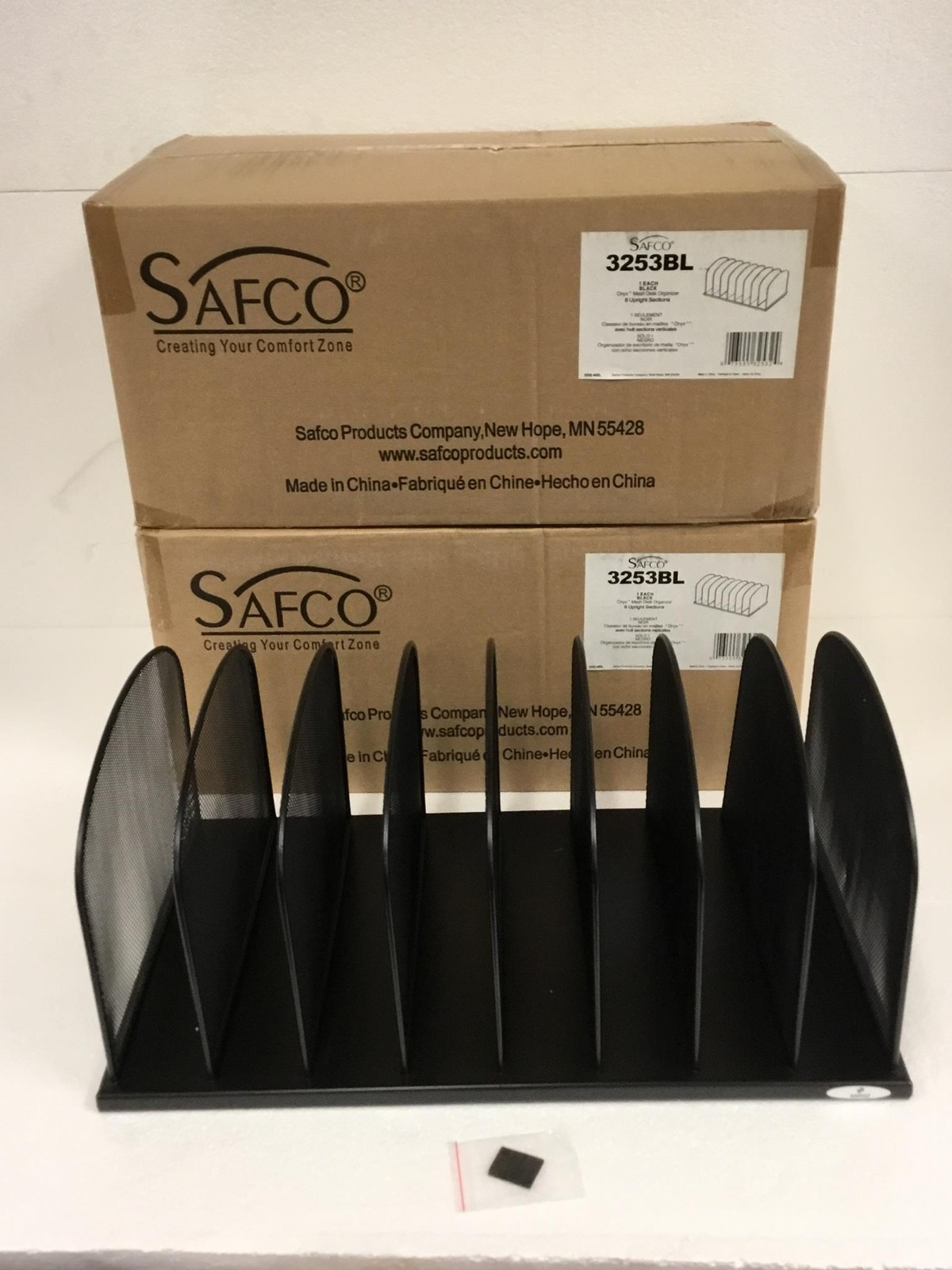 4x NEW Safco 3253BLOnyx Mesh Desk Organizer, 8 Upright Sections, FREE SHIP, QTY
