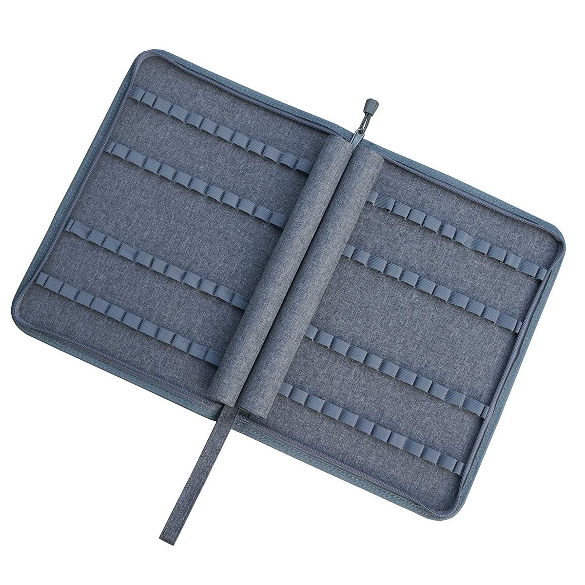 48 Fountain Pen Case Gray Organizer Bag, Waterproof Canvas Pen Display Holder…