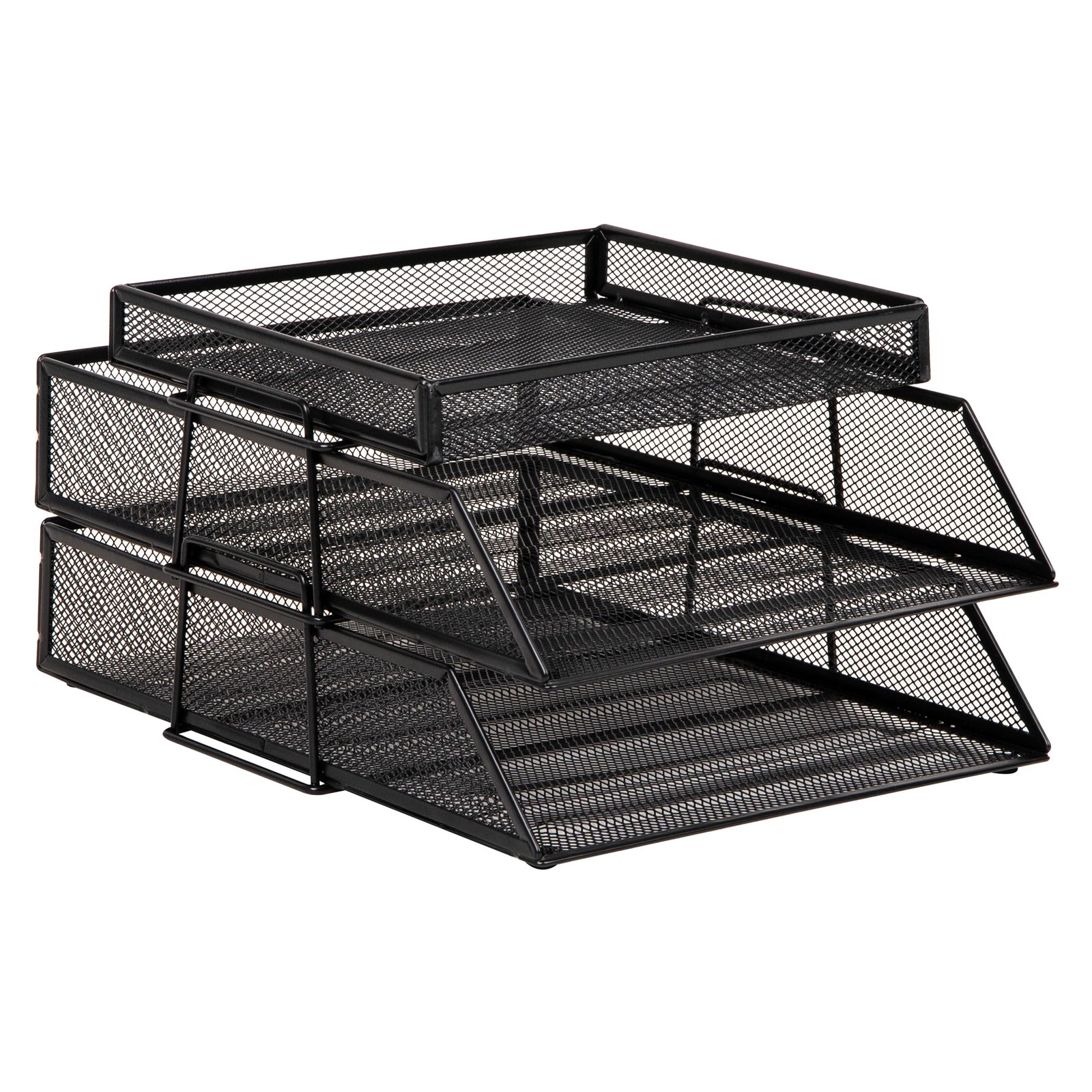 2 Tier Paper Tray with Top Supply Compartment, Desktop File Organizer, Metal …