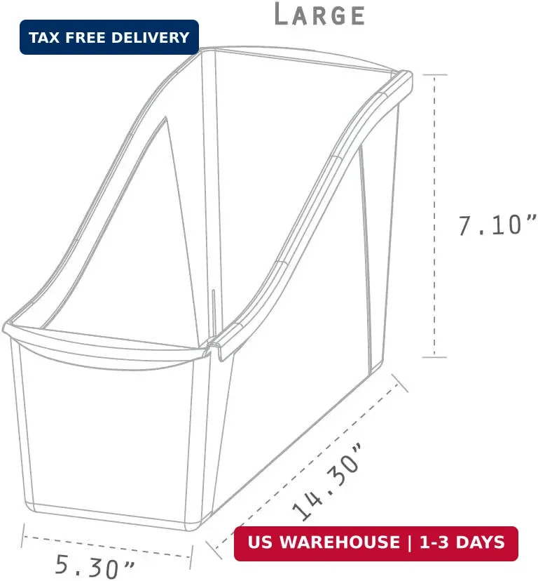 Storex Large Book Bin – Interlocking Plastic Organizer for Home, Office, and Wor