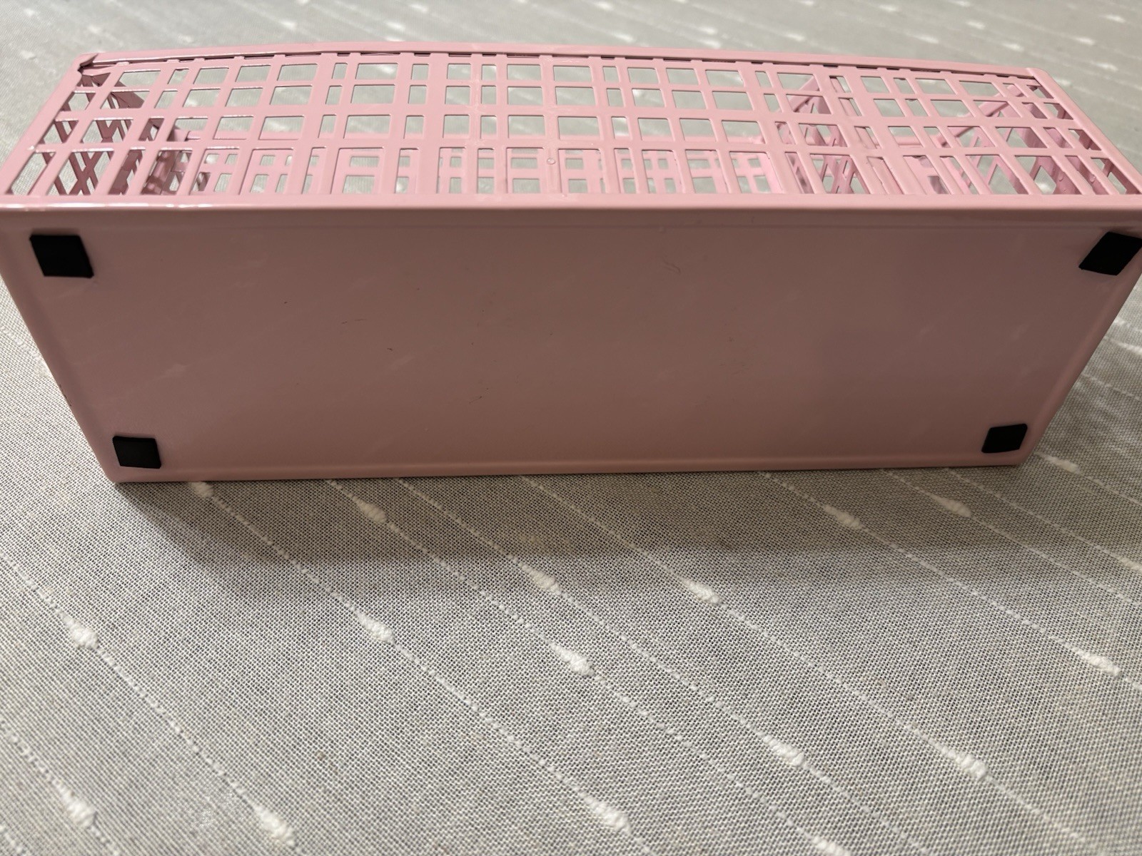 Glossy Pink Metal Desktop Organizer Multi Compartment Space Saving