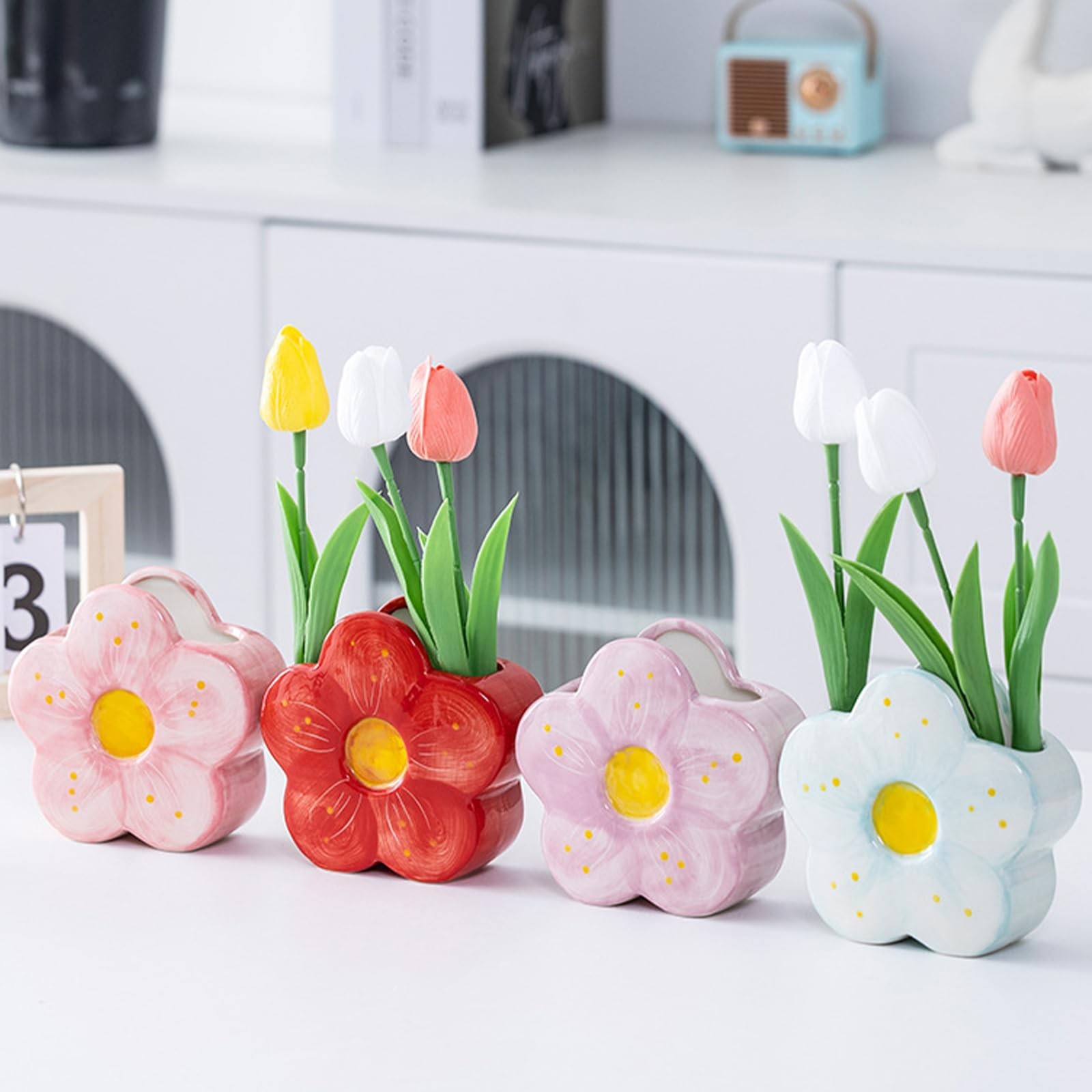 Purple Pencil Holder Pen Holder Office Desk Aesthetic Cute Flower Home Decor …