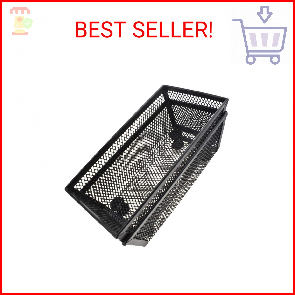 HAHIYO Stackable Mesh Tray Cup 6 x 3 x 2 inches Sturdy Container for Desk Drawer