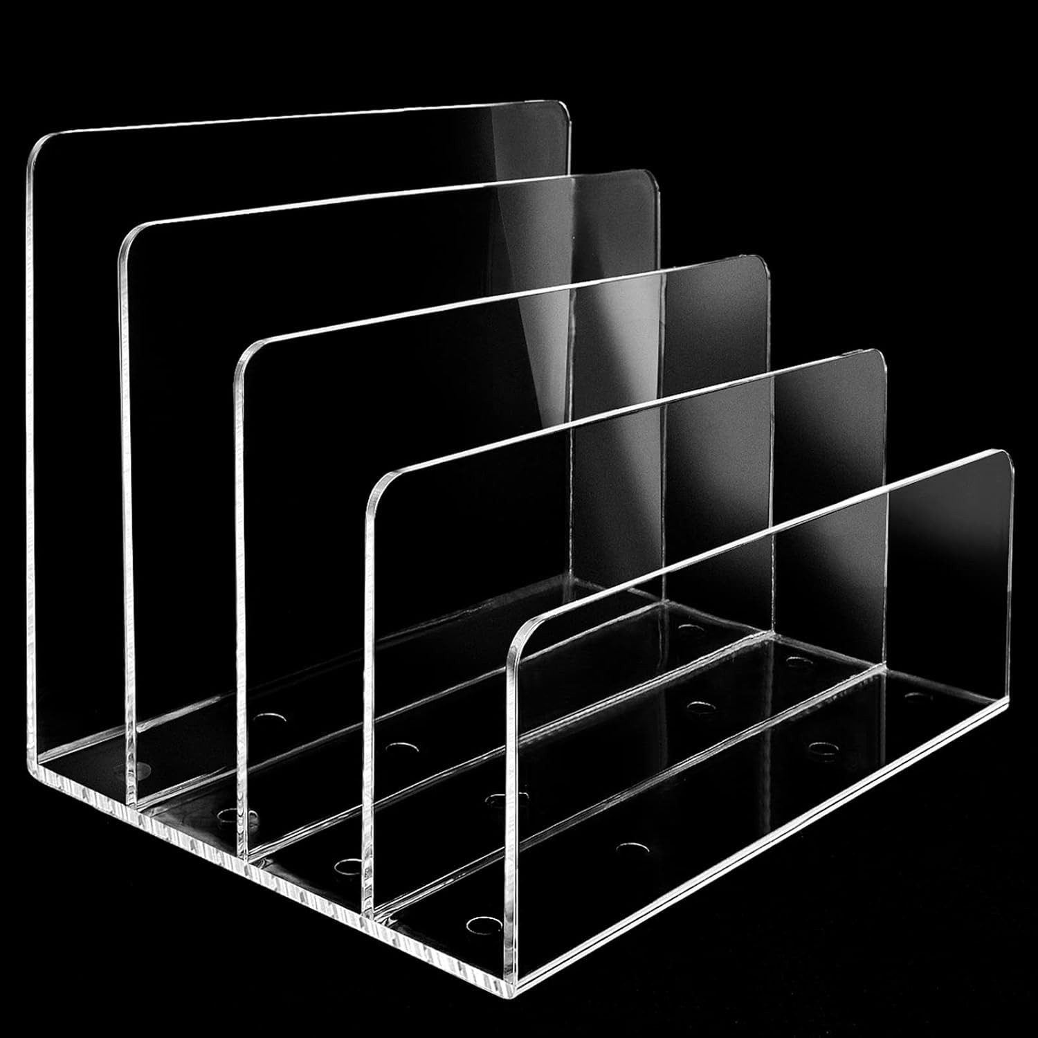 4 Section Acrylic File Organizer, Clear Desk Organizer and 1PCS,