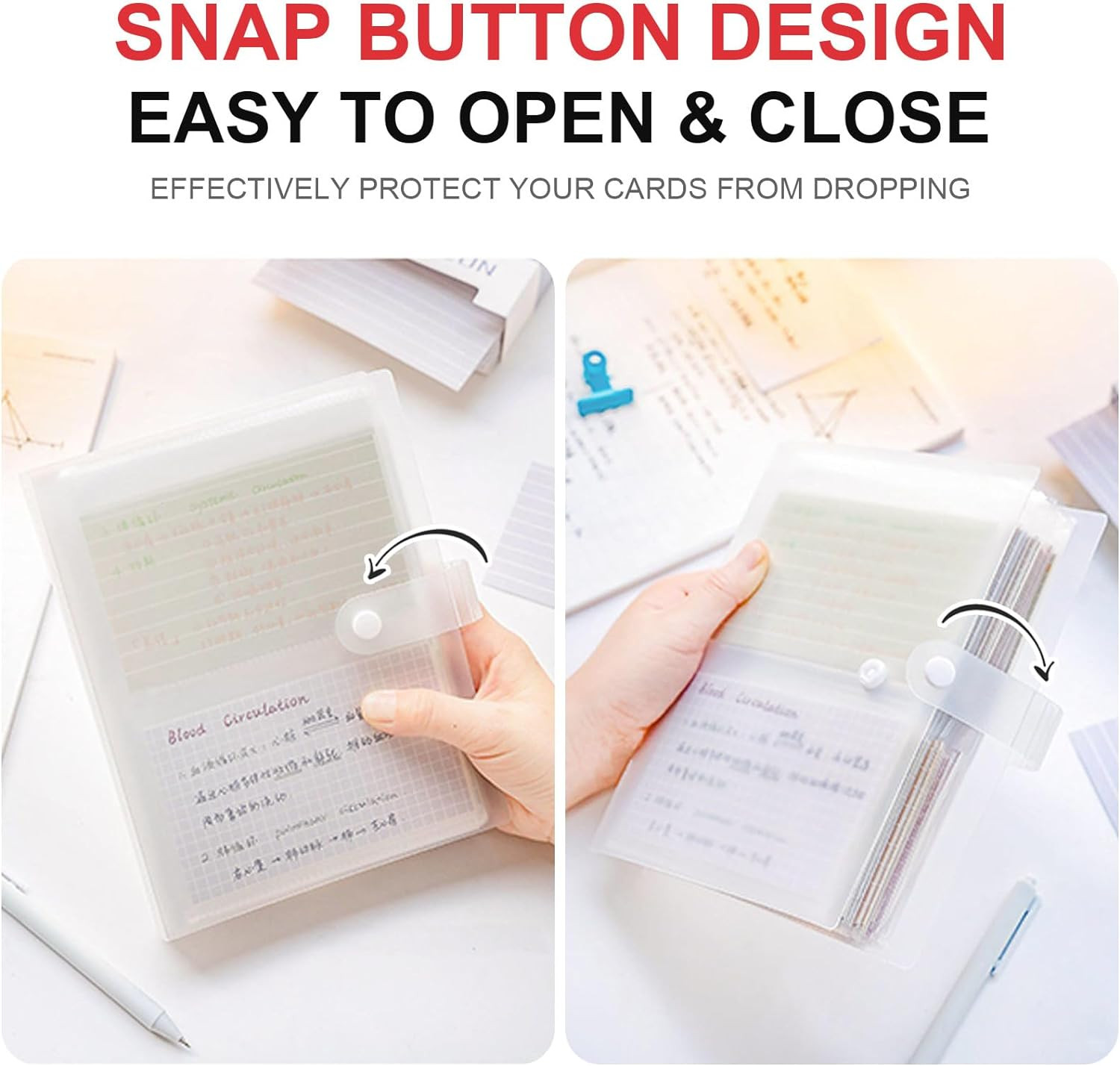 2 PCS 3X5 Index Card Organizer, Index Cards Clear Plastic Holder