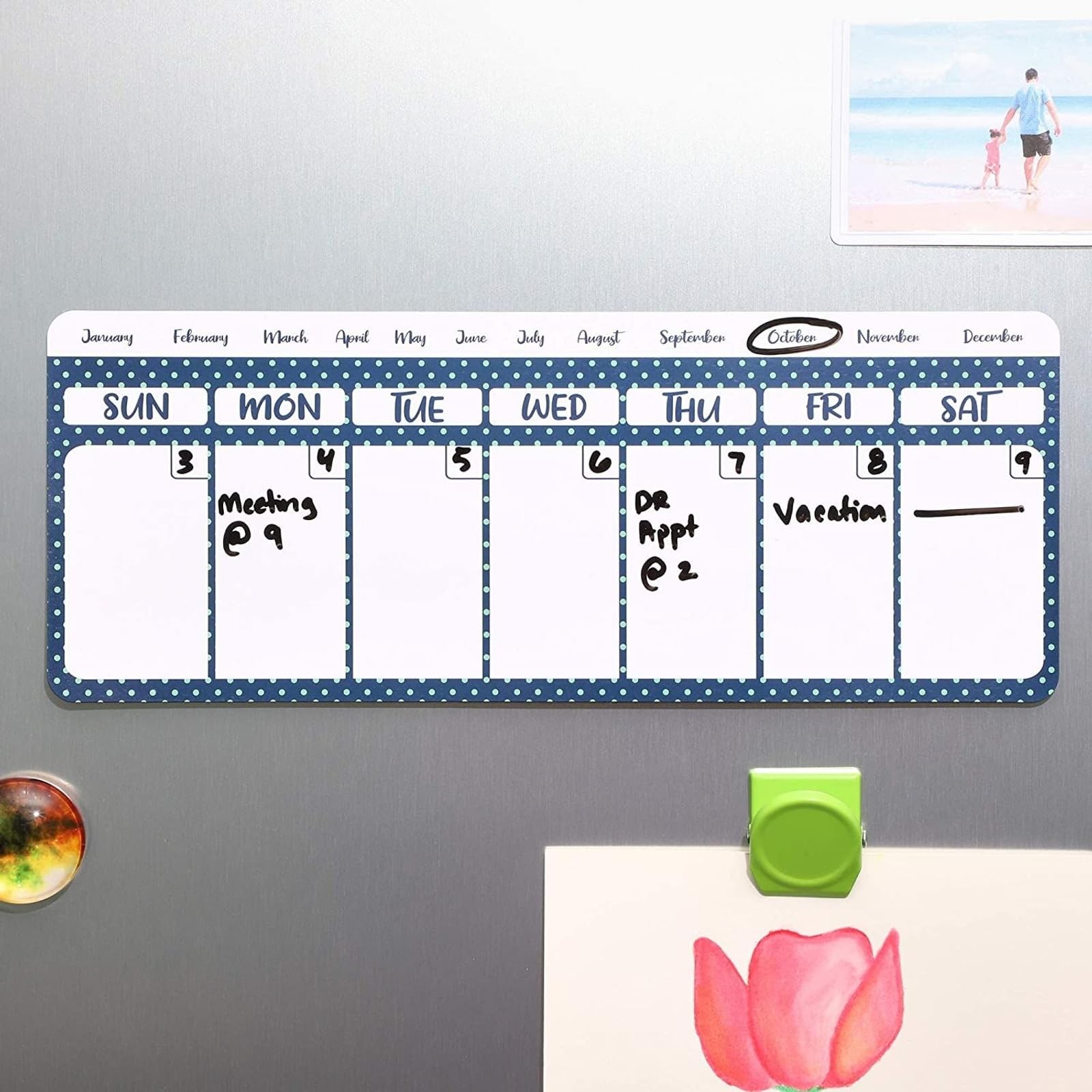 Juvale Dry Erase Weekly Calendar Magnet – Magnetic for white
