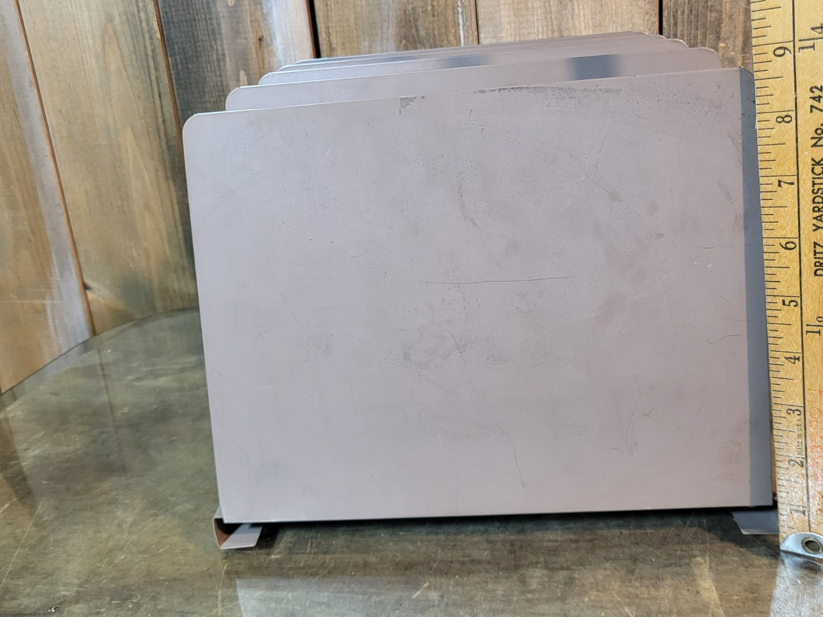 Vintage 5 Slot metal office desk file holder organizer retro industrial Lit-Ning
