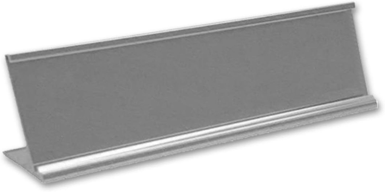 Quality Satin Aluminum Desktop Office Name Plate Holder, 10″ x 2″, Desk Name Pla