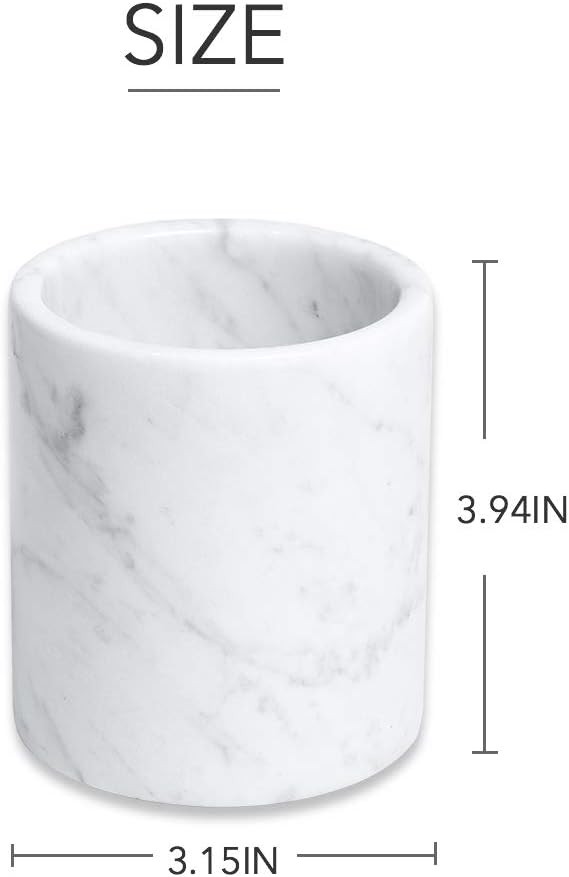 Natural Marble Pencil Pen Holder Stand for Desk Makeup Brush Cup for Girls