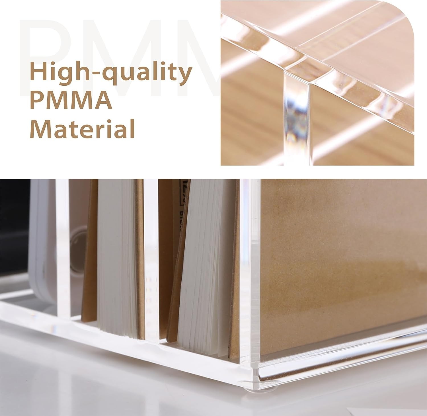 Elegant Acrylic Mail Sorter with 3 Laddered Compartments for Organized Desktops