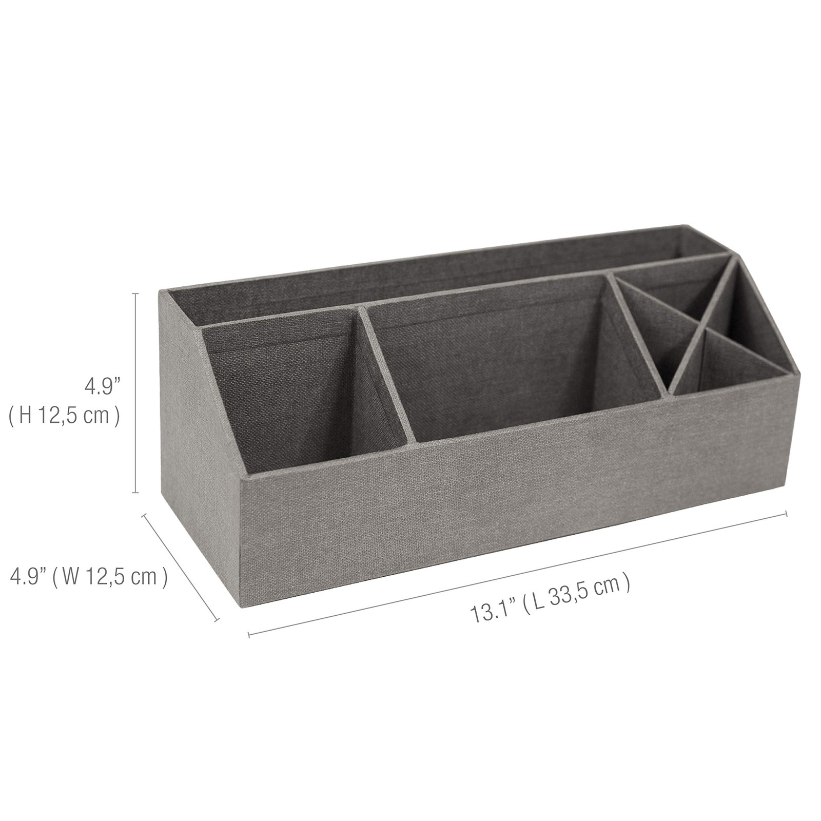 Bigso Elisa Desktop Organizer – Durable Office 4.9 x 13 x in, Canvas Gray