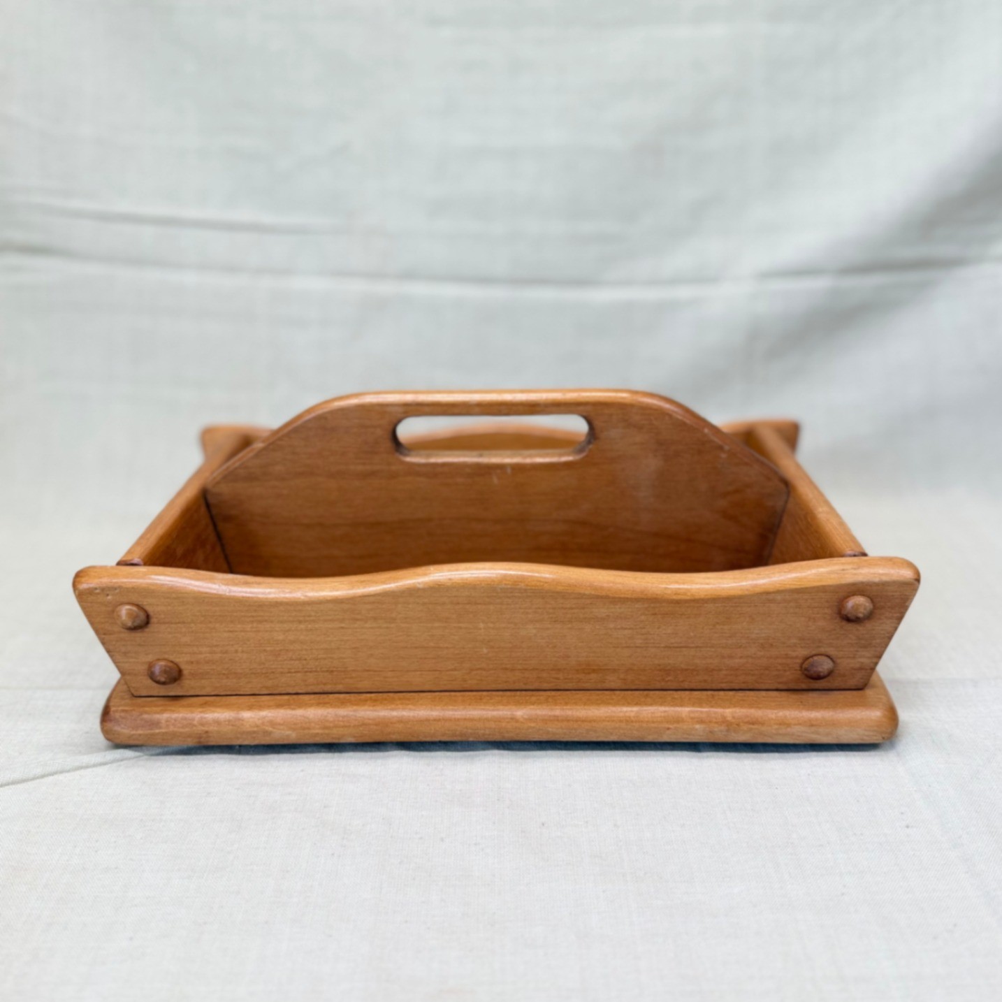Vintage Wooden Mail Organizer Desktop Entryway Catchall Office Storage
