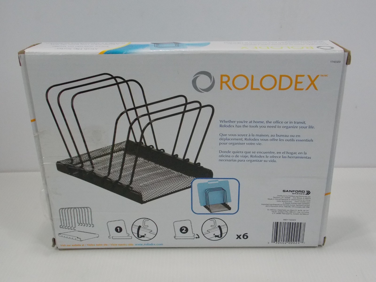 Rolodex 1742323 Mesh Flip File Folder Sorter Five Sections Black 10 1/4