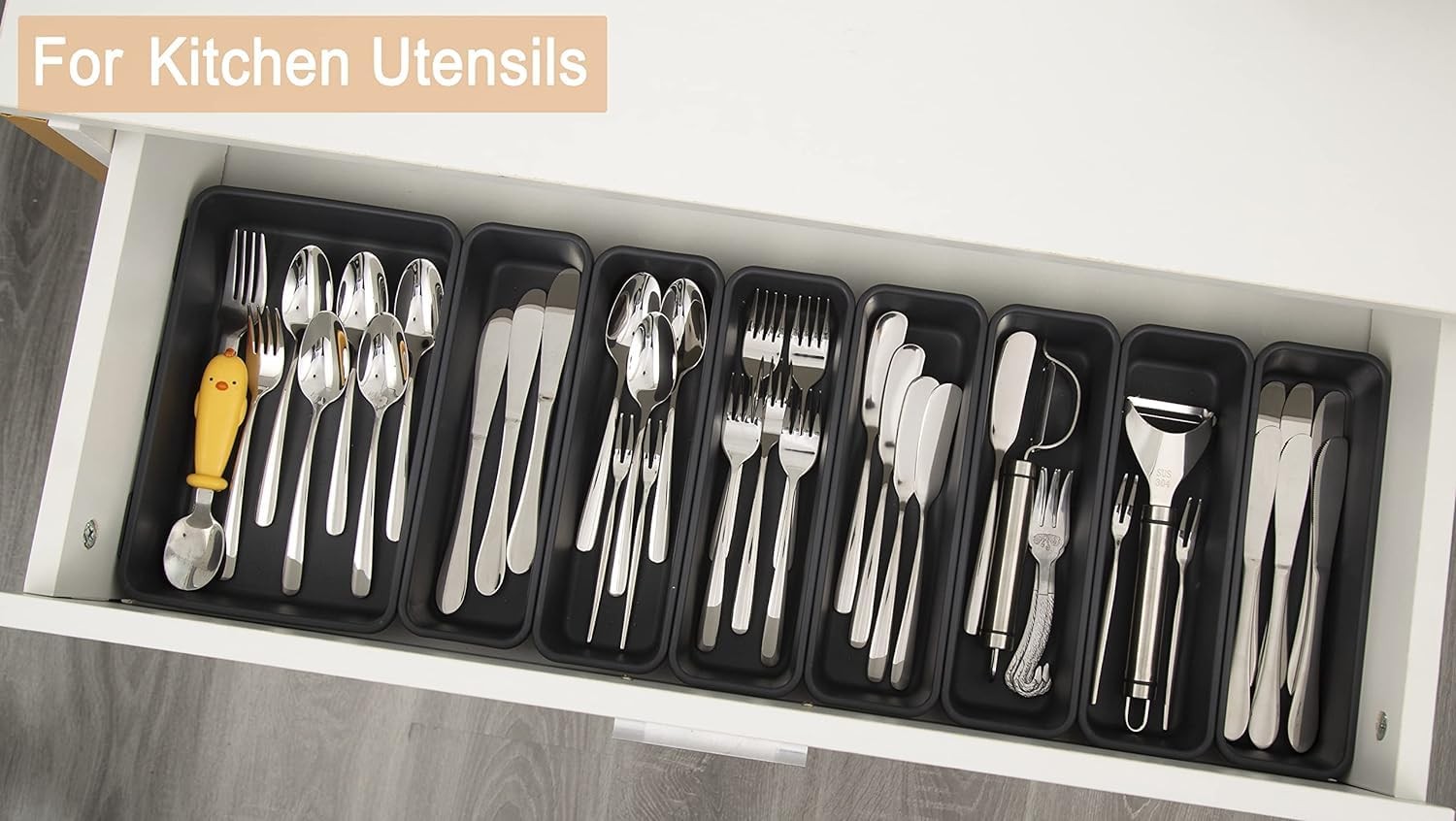 Interlocking Drawer Organizer Set 44 PCS – 4 Sizes for Bathroom, Office, Kitchen