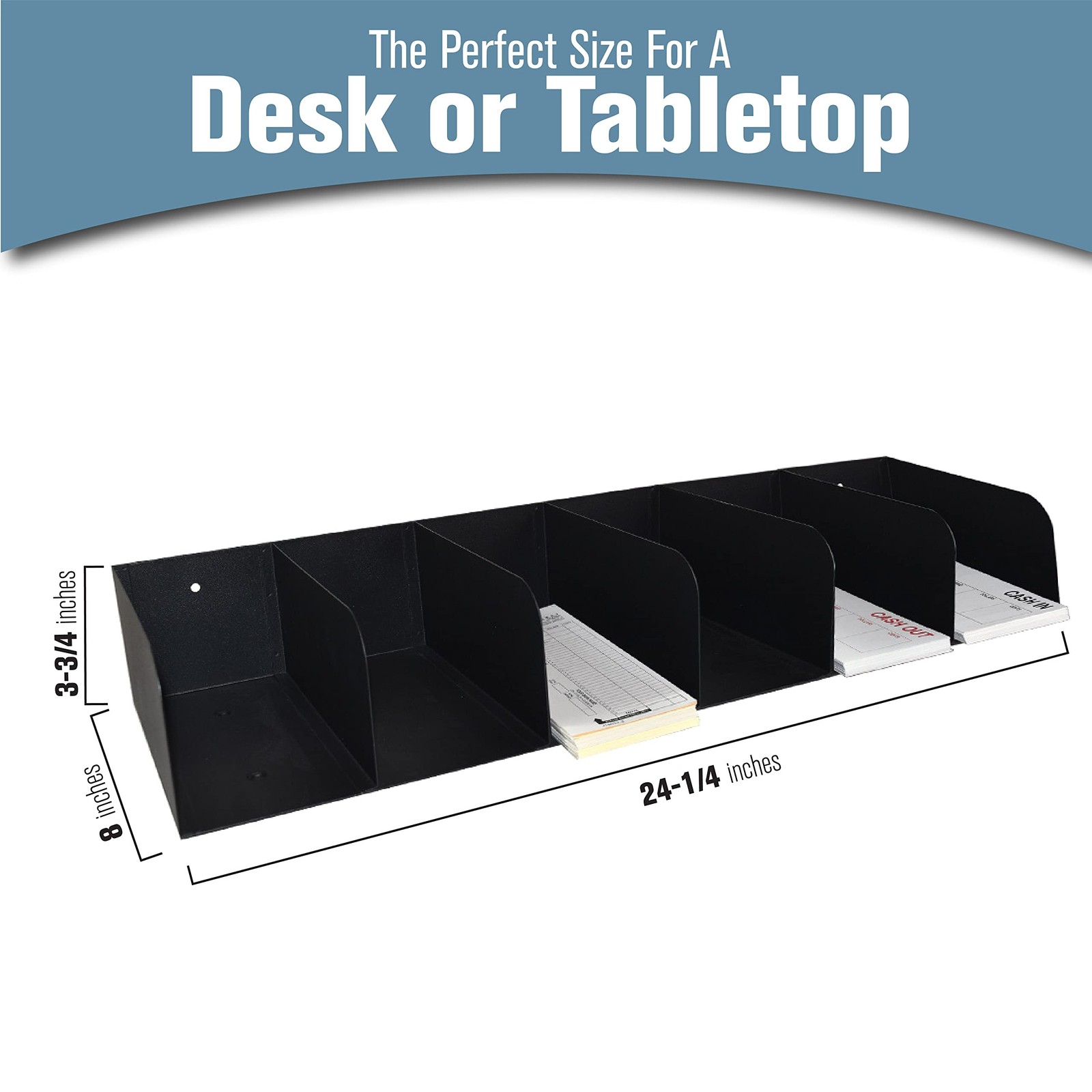 STEELMASTER Steel Document Organizer 6 Pocket Black Coated Finish