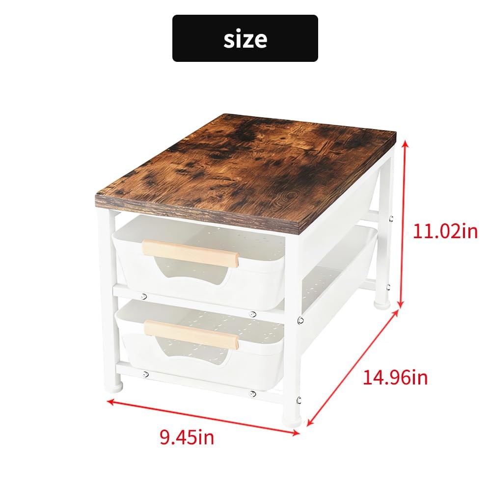 Janebert Office Desk Shelf Medium(14.96″D x 9.45″W x 11.02″H), White