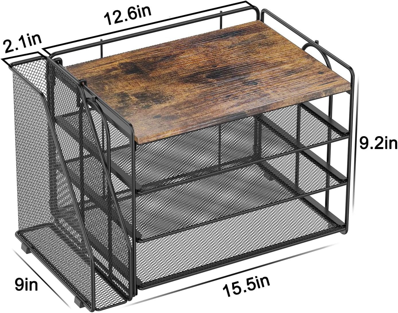 Desk Organizers and Accessories, Paper Organizer for Desk with File Organizer, D