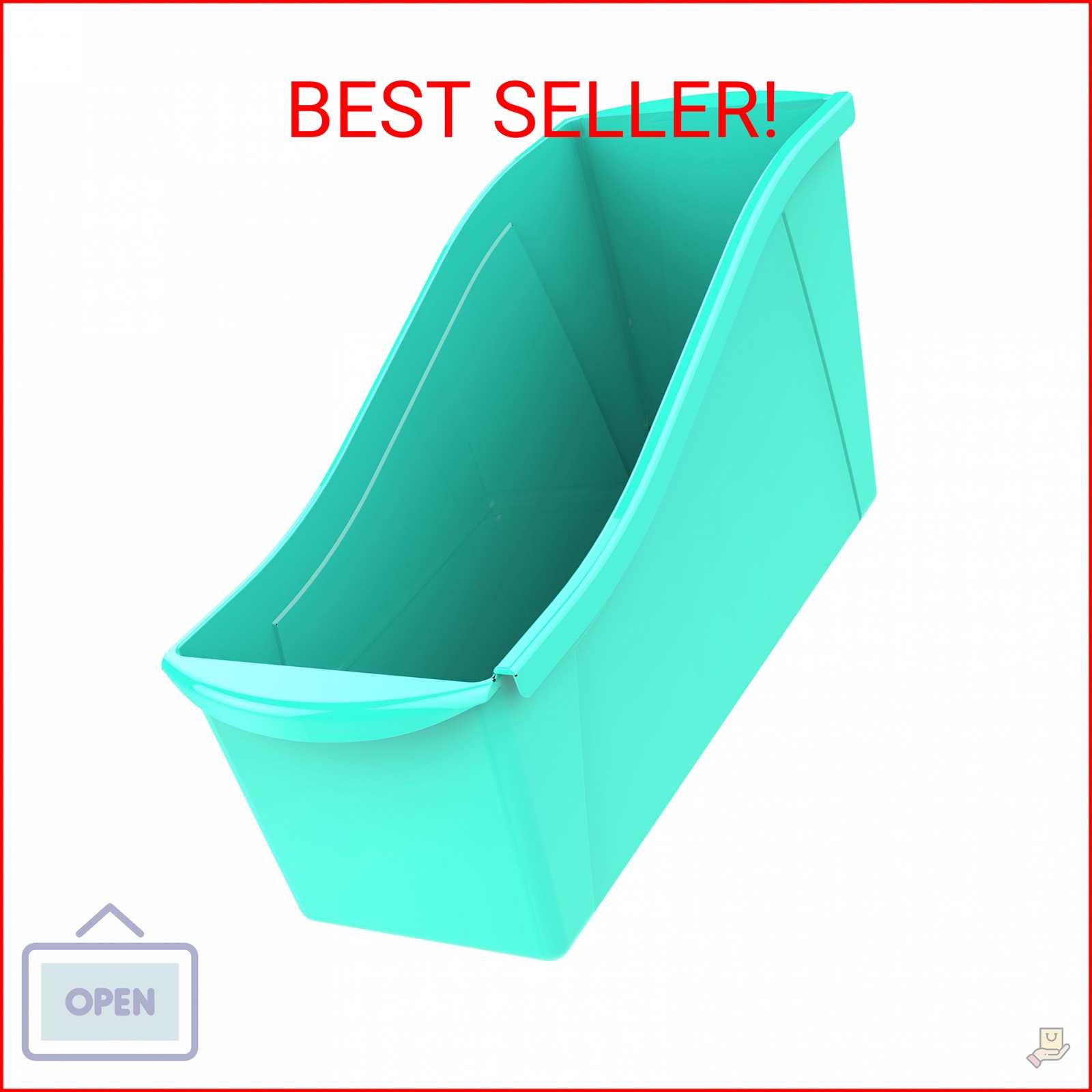 Storex Large Book Bin, Interlocking Plastic Organizer for Home, Office and Class
