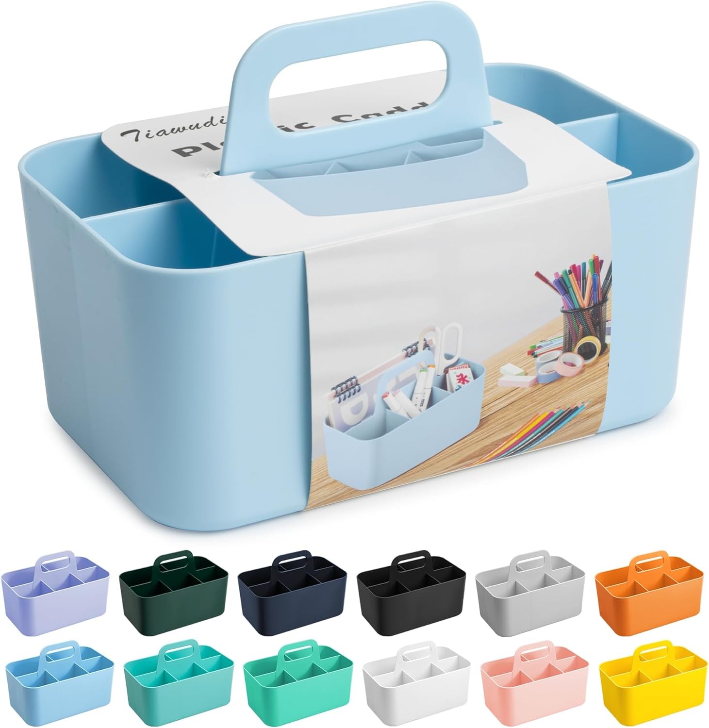 Tiawudi Multipurpose Caddy Organizer, Plastic with Rectangle, Gray