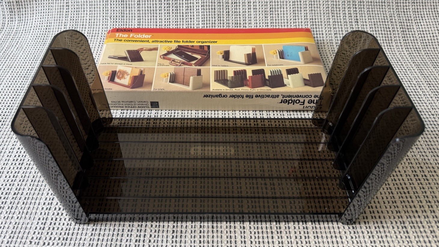 Vintage 80s Eldon The Folder 1980 File Folder Organizer 5 Compartments Foldable