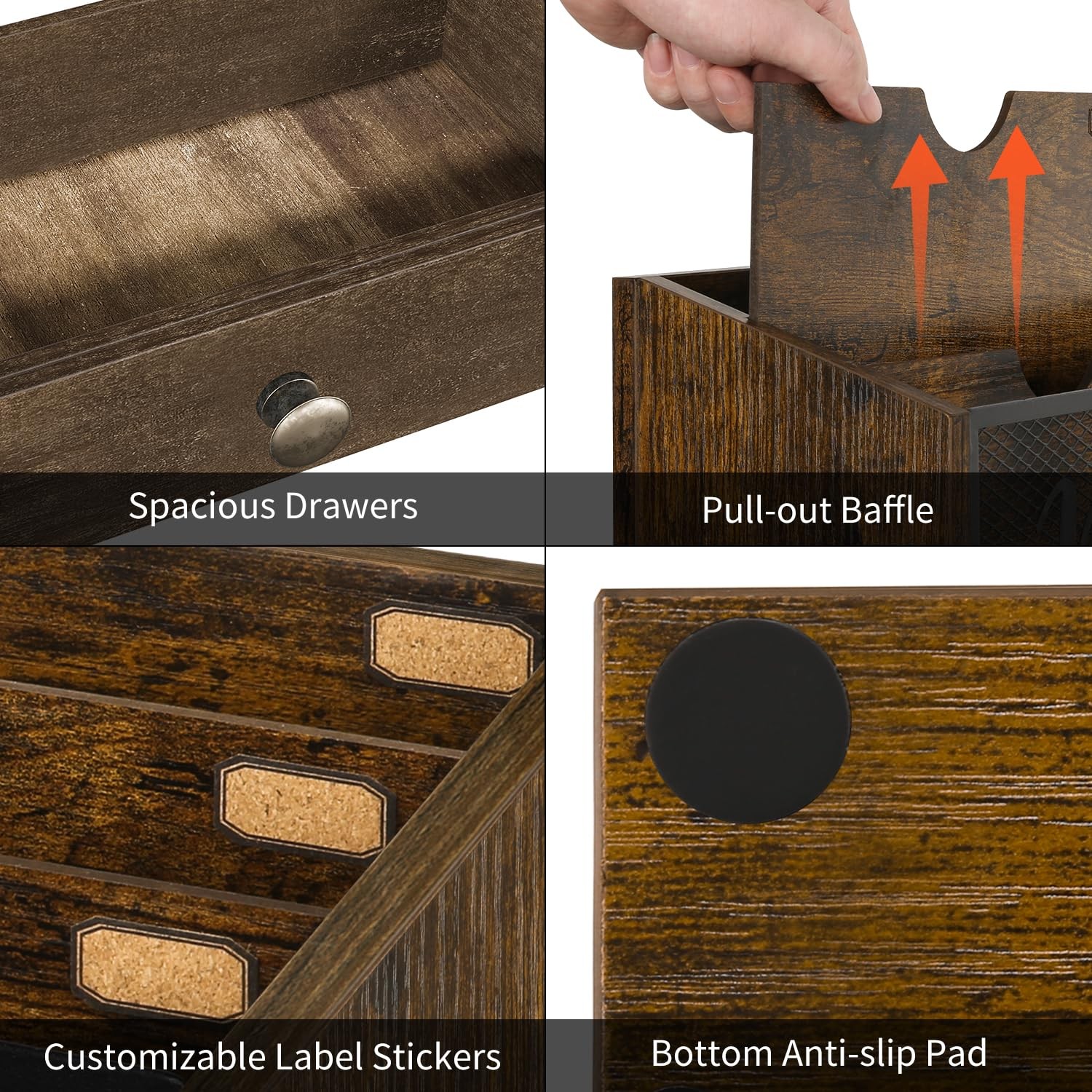 Mail Organizer Countertop 3 Compartments Drawer Sorter Desk Wall Mounted Holder