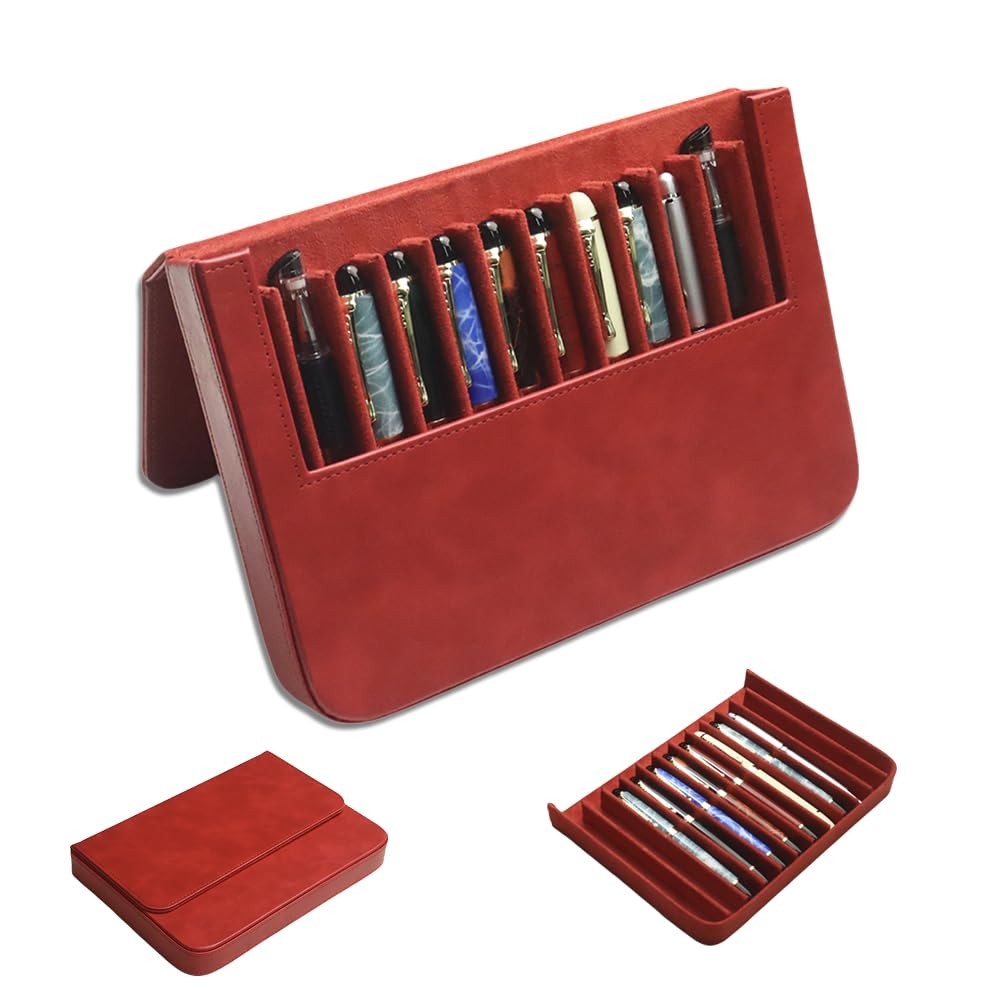Leather 12 Fountain Pen/Pencil Tray Case Organizer, Fashion Design, Handmade,…