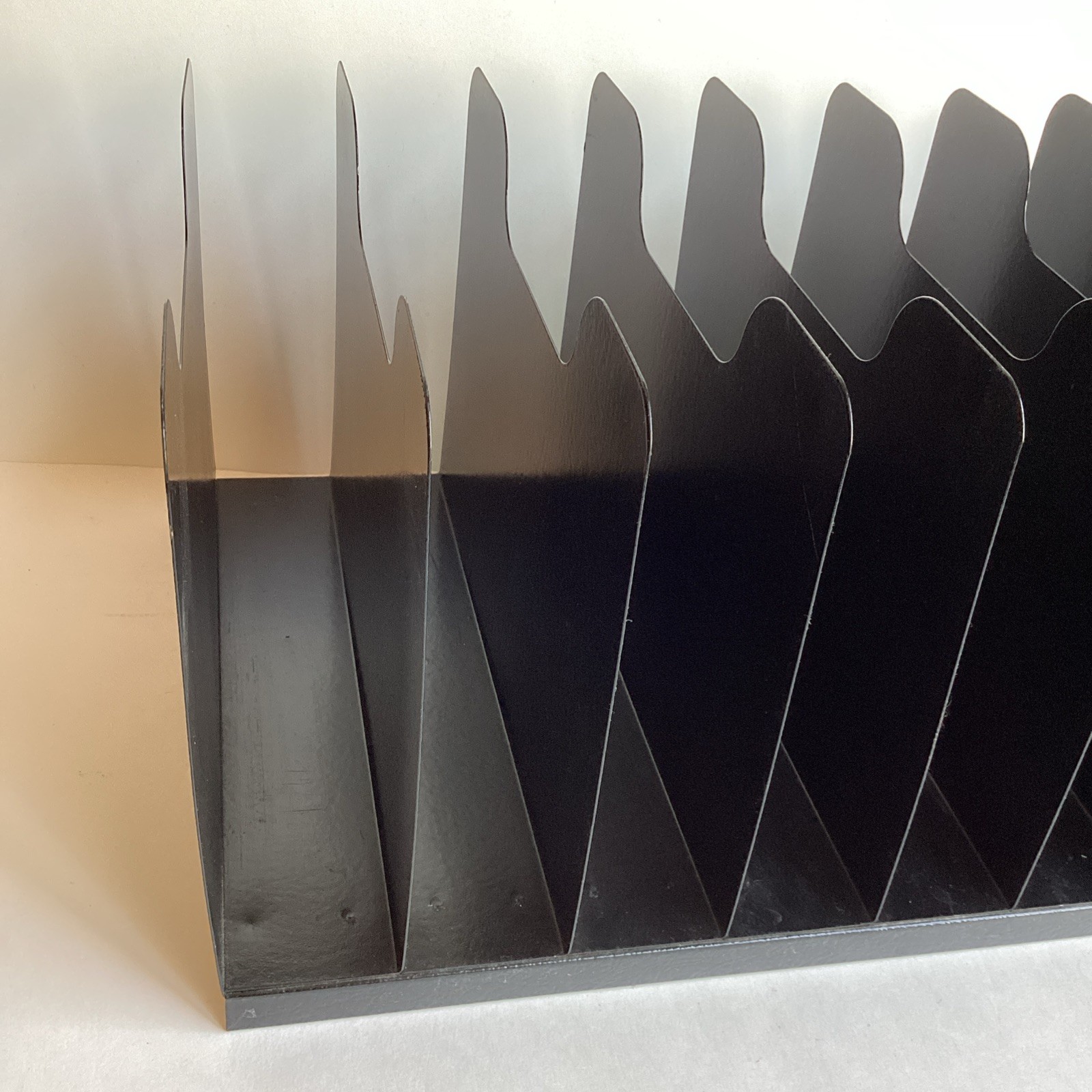 Vintage BUDDY Metal Industrial Vertical File Organizer Sorter Desk Wall Black