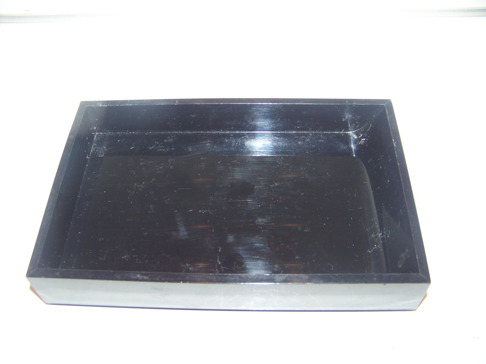 Vintage Black Acrylic Note Pad Holder Eldon Reflection 2000 1975 and 1979 Tray