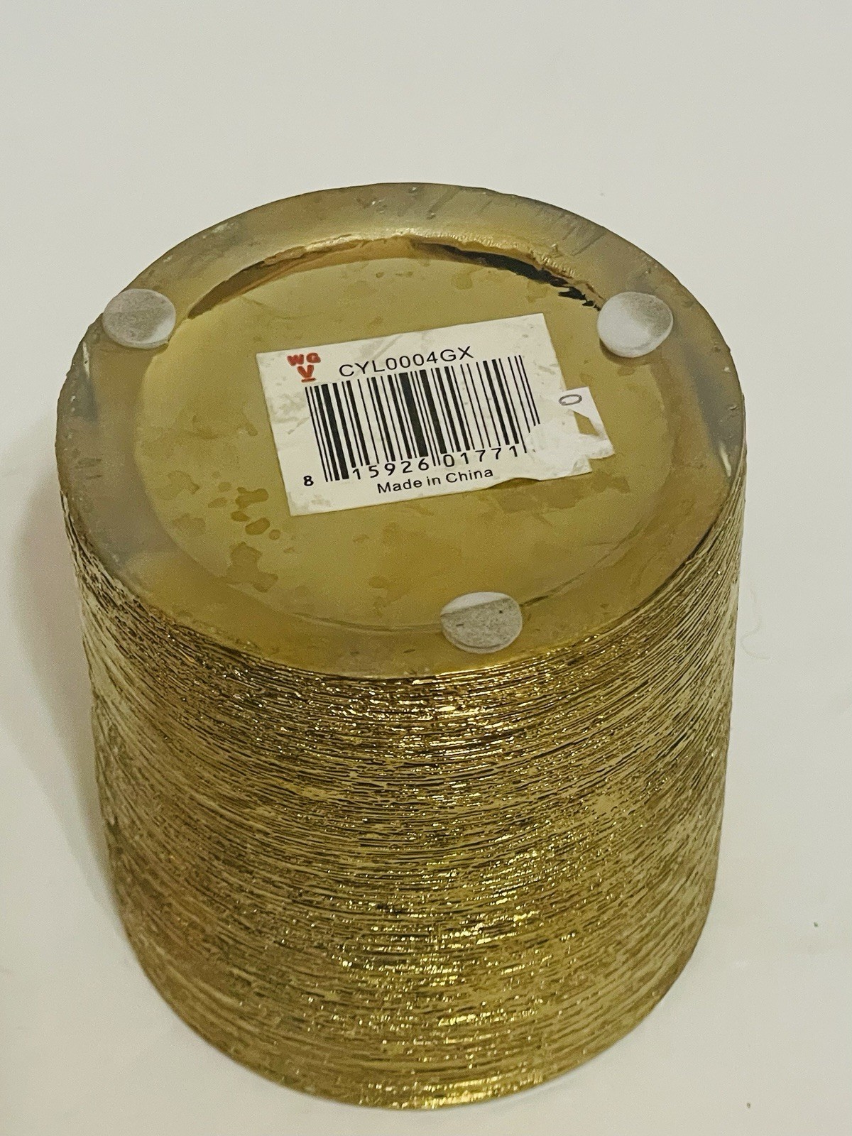 Gold Etched Ceramic Pencil Holder Vase 4 x 3.5 Inch Desk Organizing Office Decor