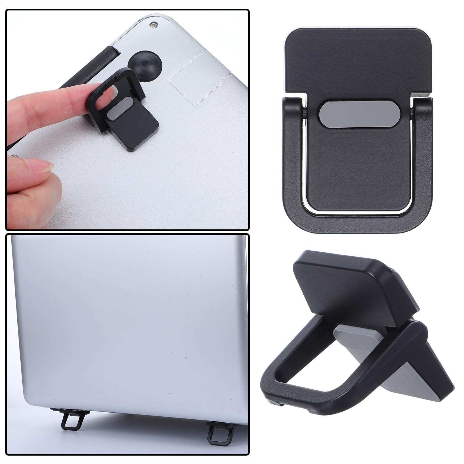 MBAIYO 4PCS Portable Keyboard Riser Self Adhesive Laptop Stand Black
