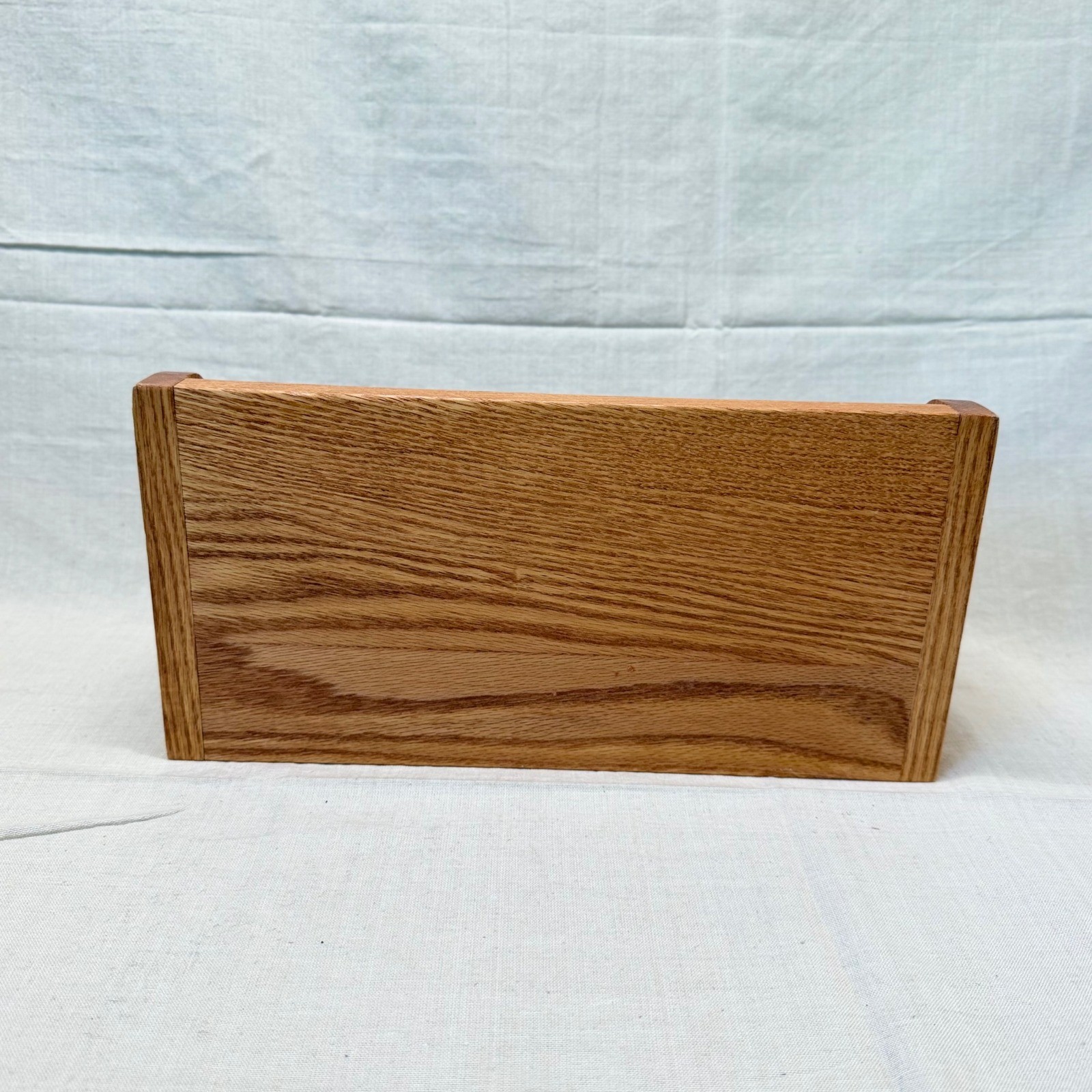 Vintage Oak Wood Desk Letter Mail Organizer Sorter Spindle Railing 13 Inch