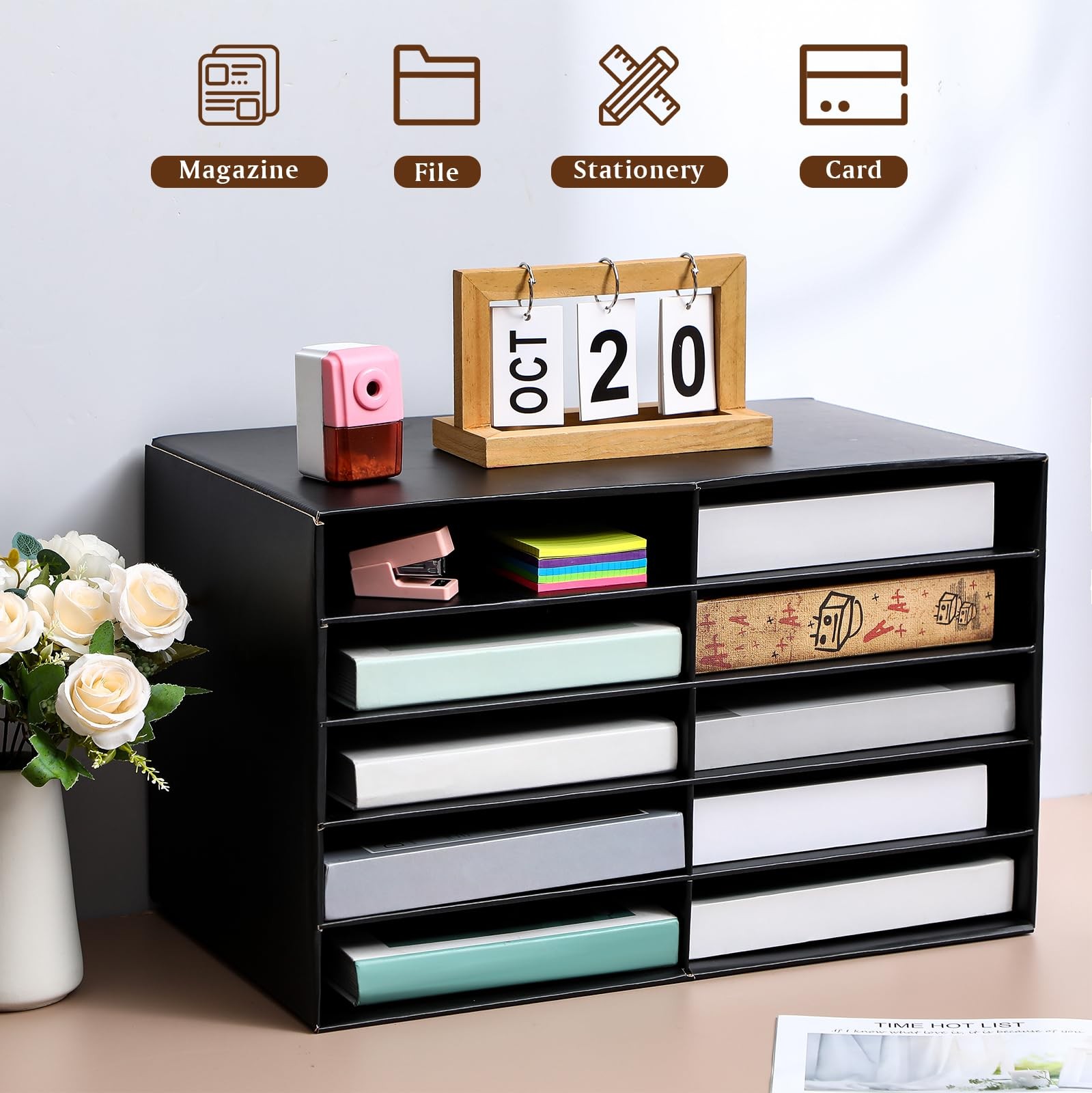 4 Pieces Cardboard Paper Organizer, Classroom Mailboxes, Construction Paper S…