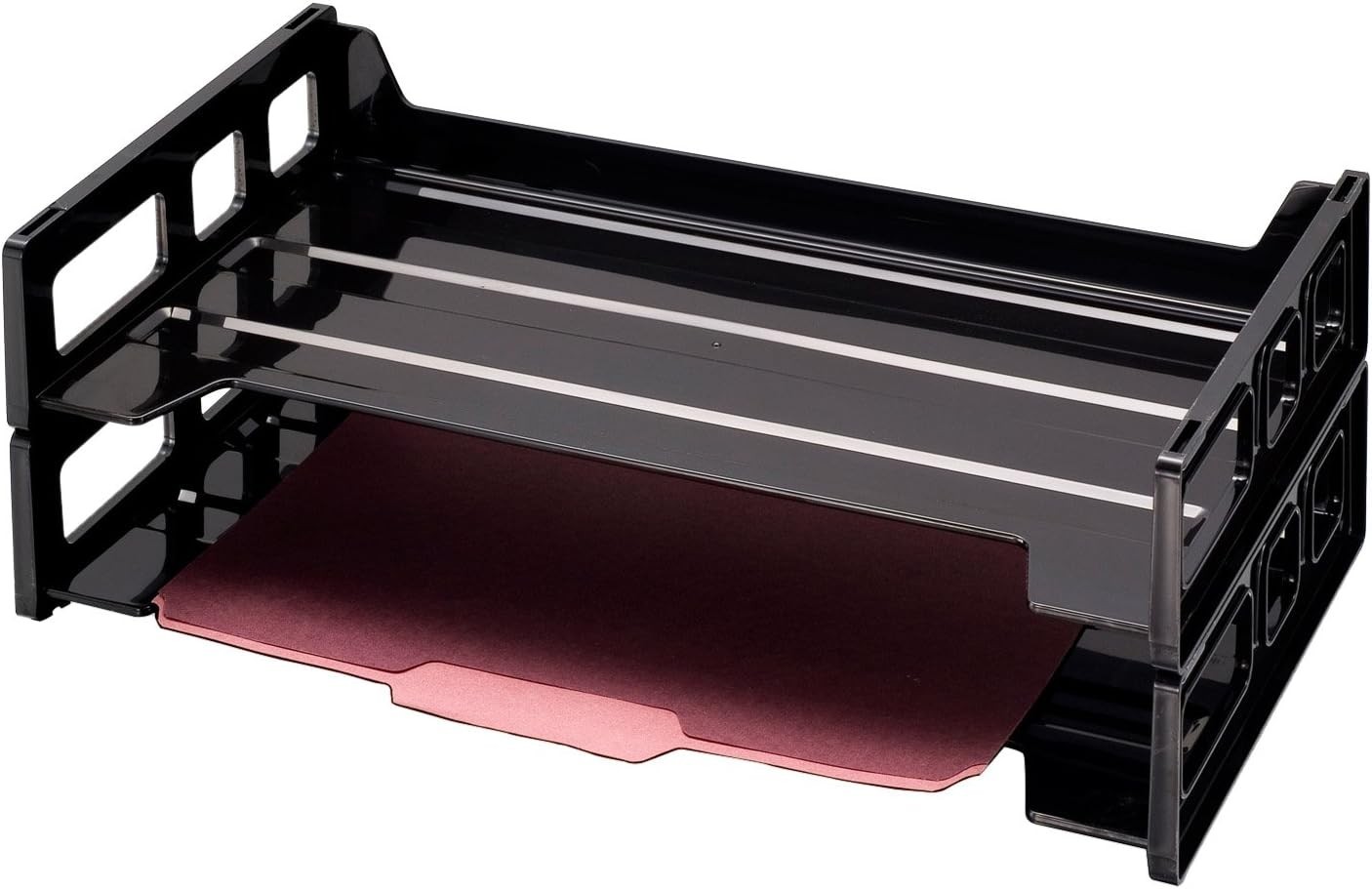 26054 Recycled Desk Tray Side Load 9X16 1/4X5 Legal Black 2/PK (OIC26054)