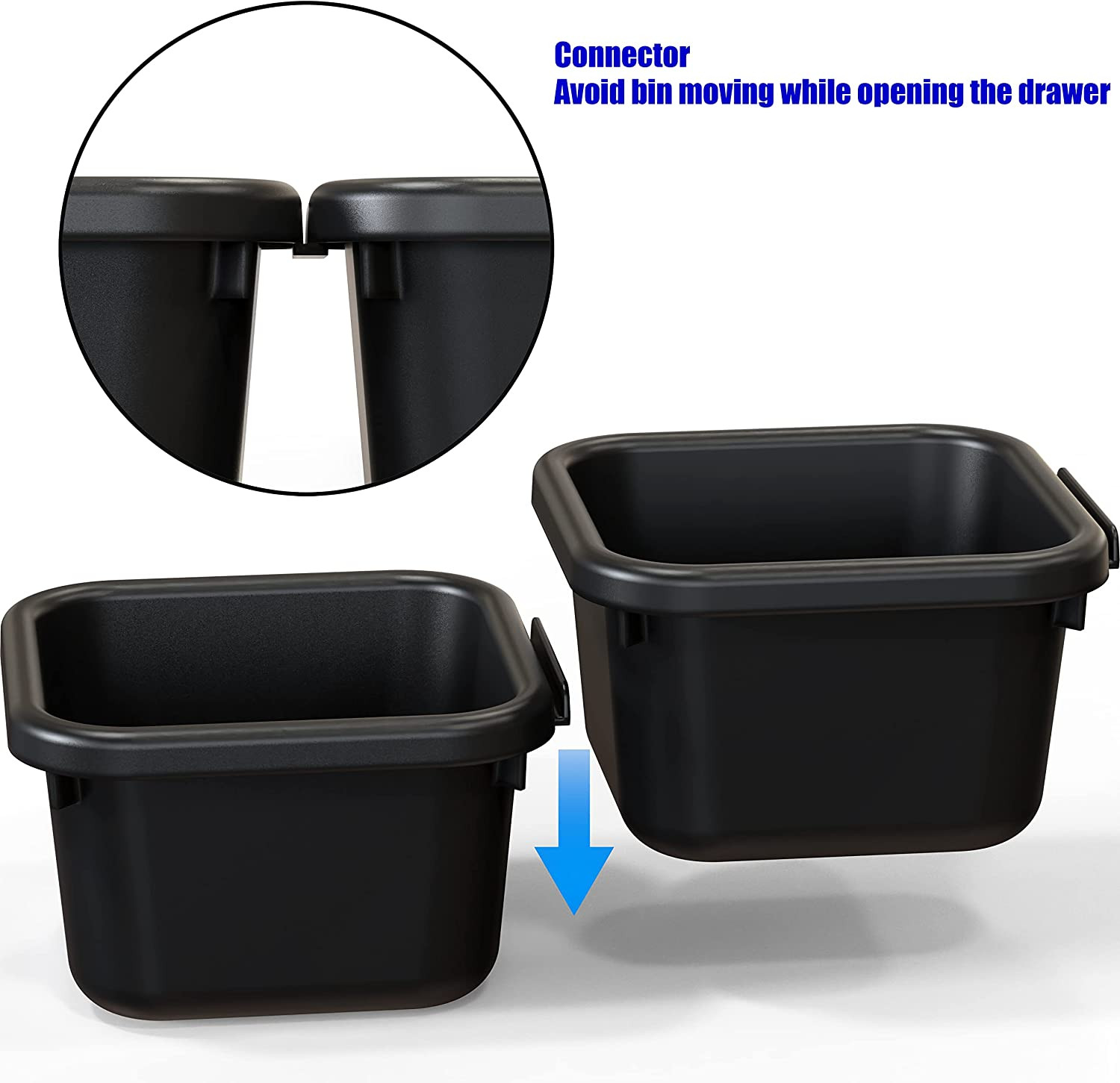 Interlocking Desk Drawer Organizer Bins 10 Pack Black