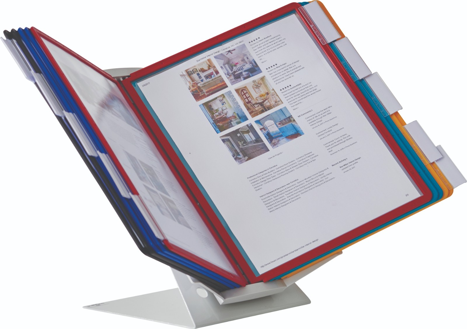 VARIO Pro Rotating Desk Wall Reference System 10 Panels Assorted Colors Durable