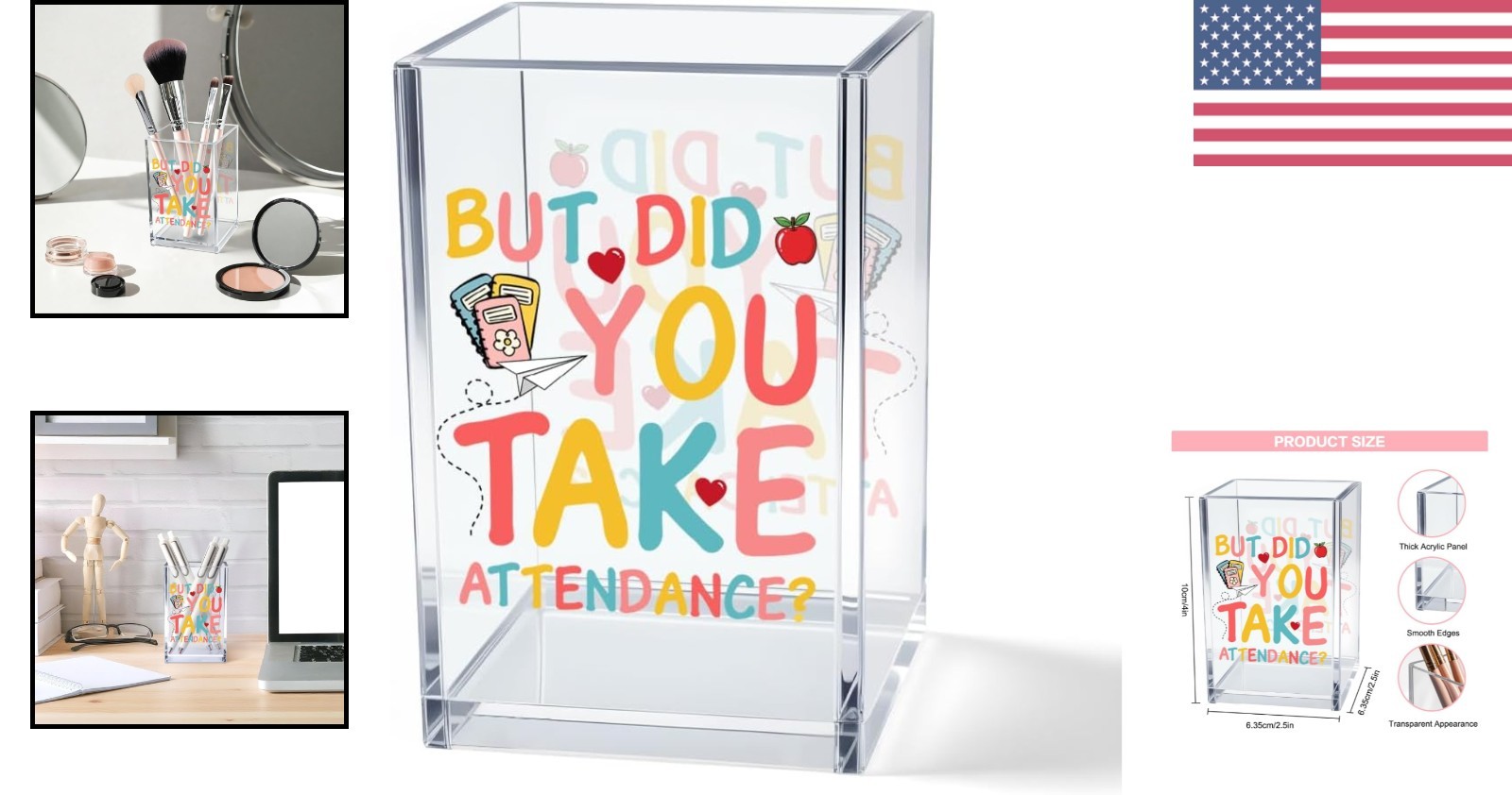 Compact Transparent Acrylic Desk Organizer – Perfect Teacher Appreciation Gift