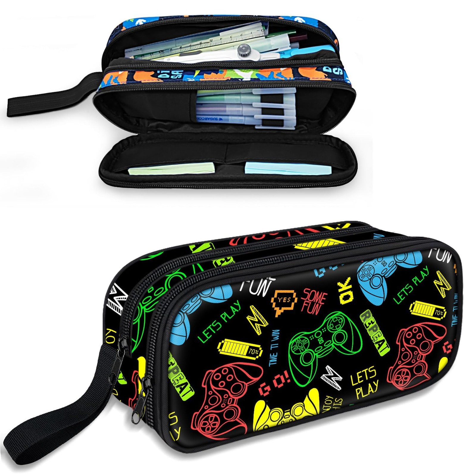 Large Pencil Case for Boys,Gamer Boys Pencil Pouch for Kids Teens School,Larg…