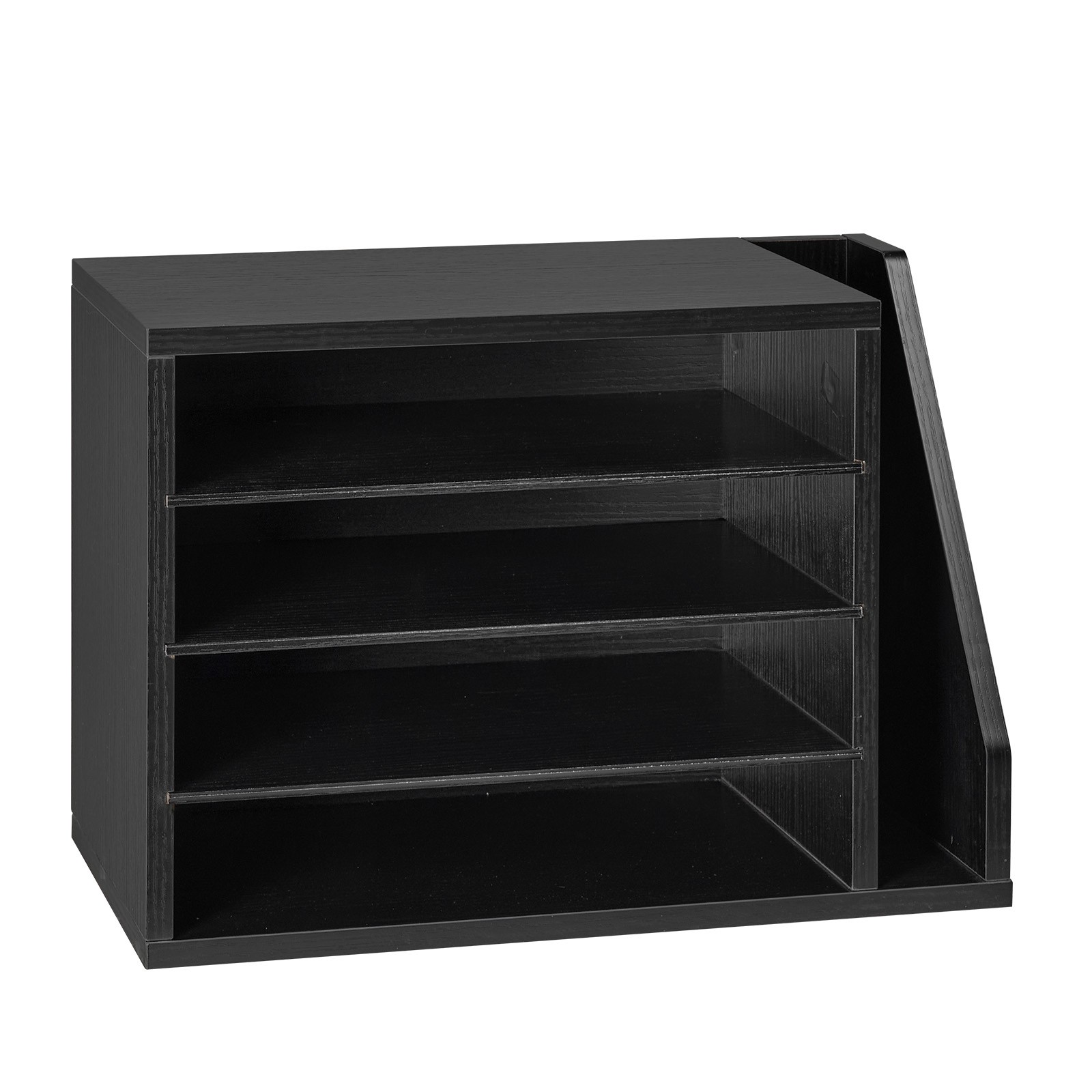Uimoso 4-Compartment Office Mail Organizer with Adjustable Shelves, Black