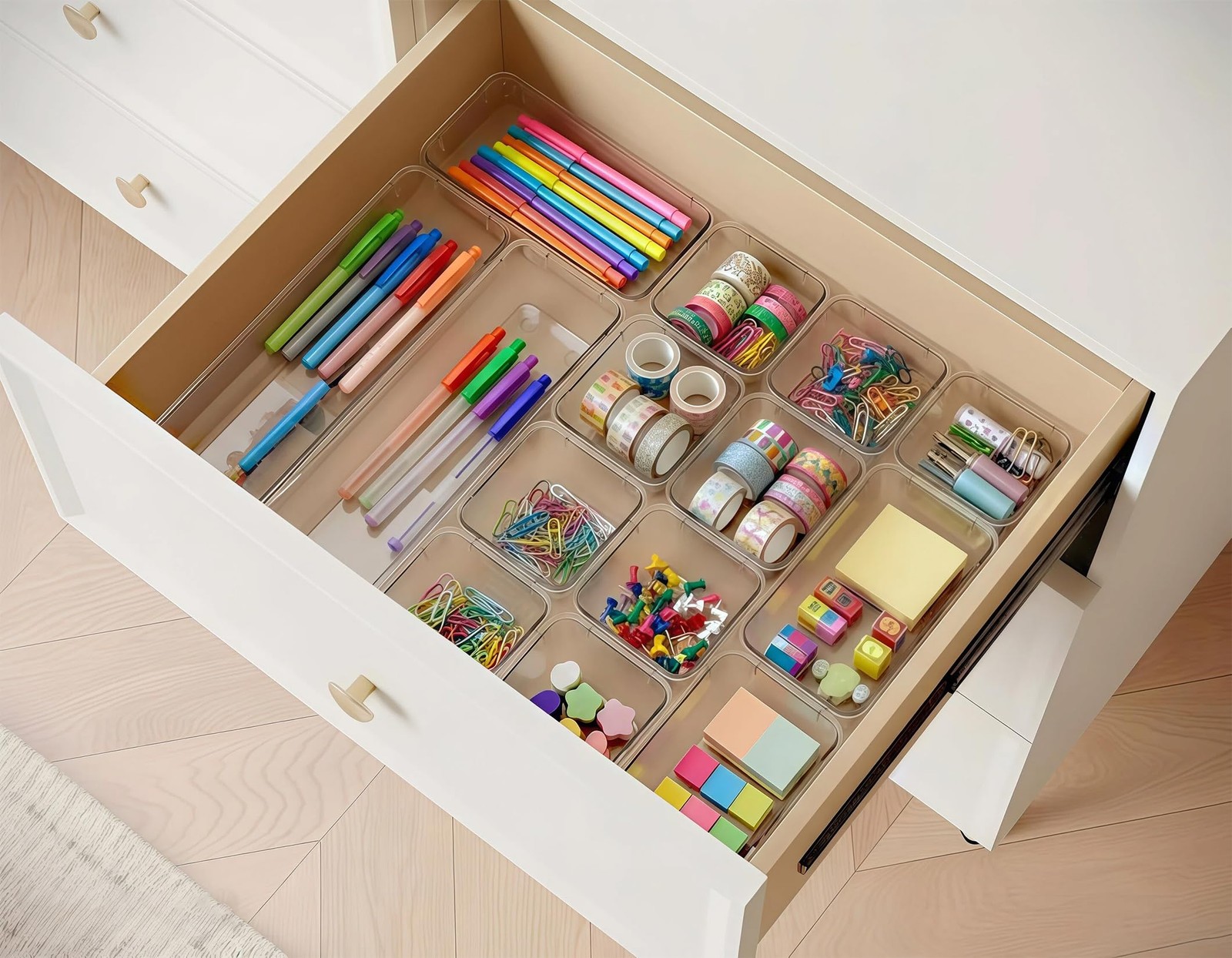 14 PCS Clear Drawer Organizer, Acrylic Makeup Organizers, Vanity Drawer Organ…