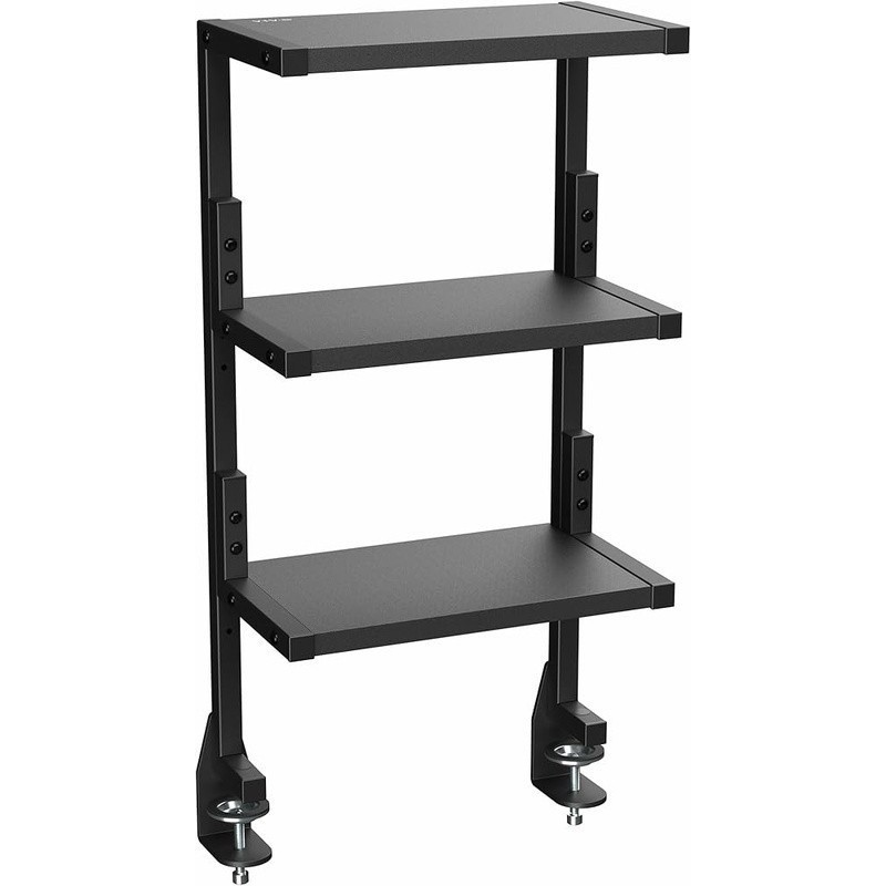 Clamp-On 3-Tier Desk Shelf Organizer Adjustable Storage Office Gaming Supplies