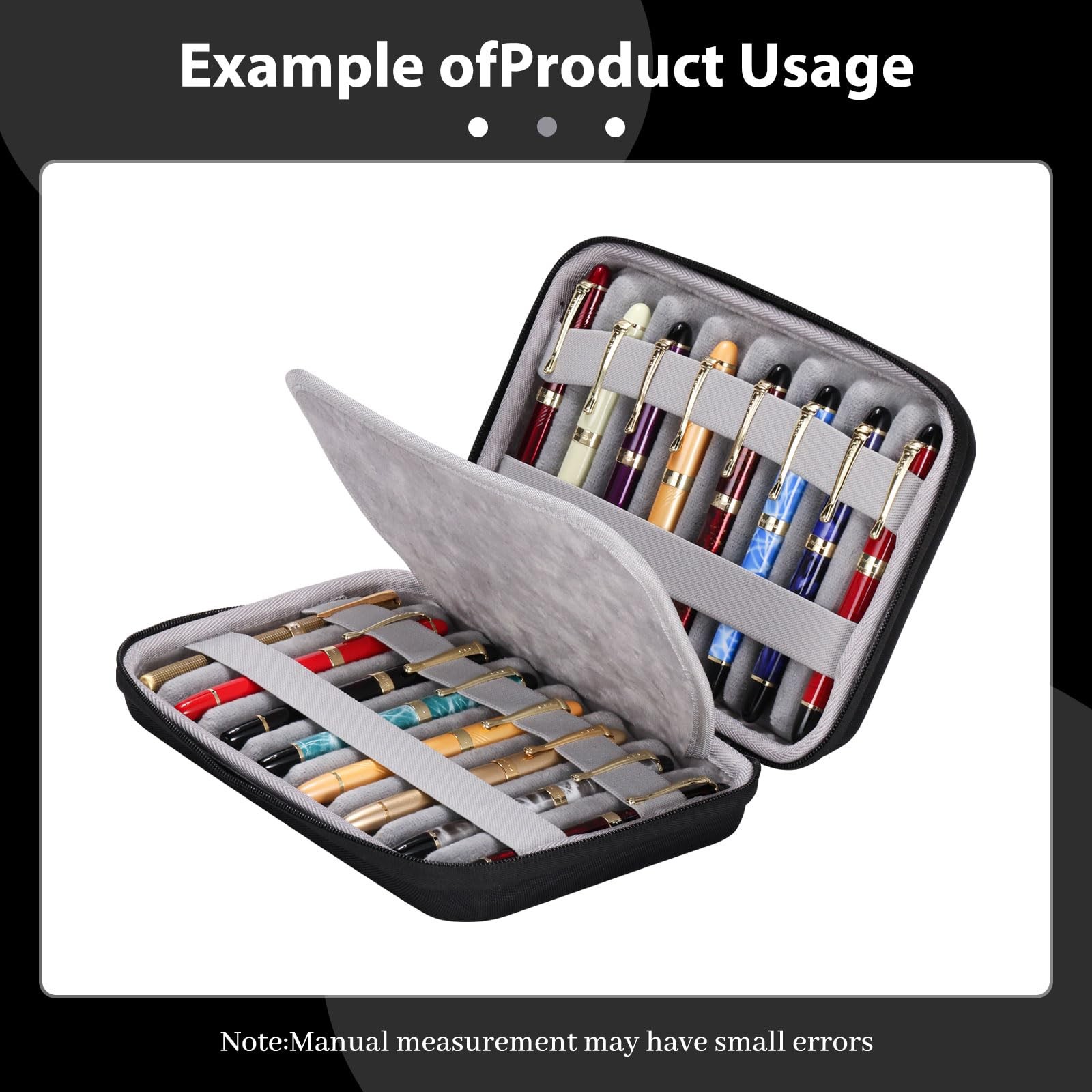 PU Leather 16 Slots pen case/boxes， Pencil Tray Case Organizer,Handmade Displ…